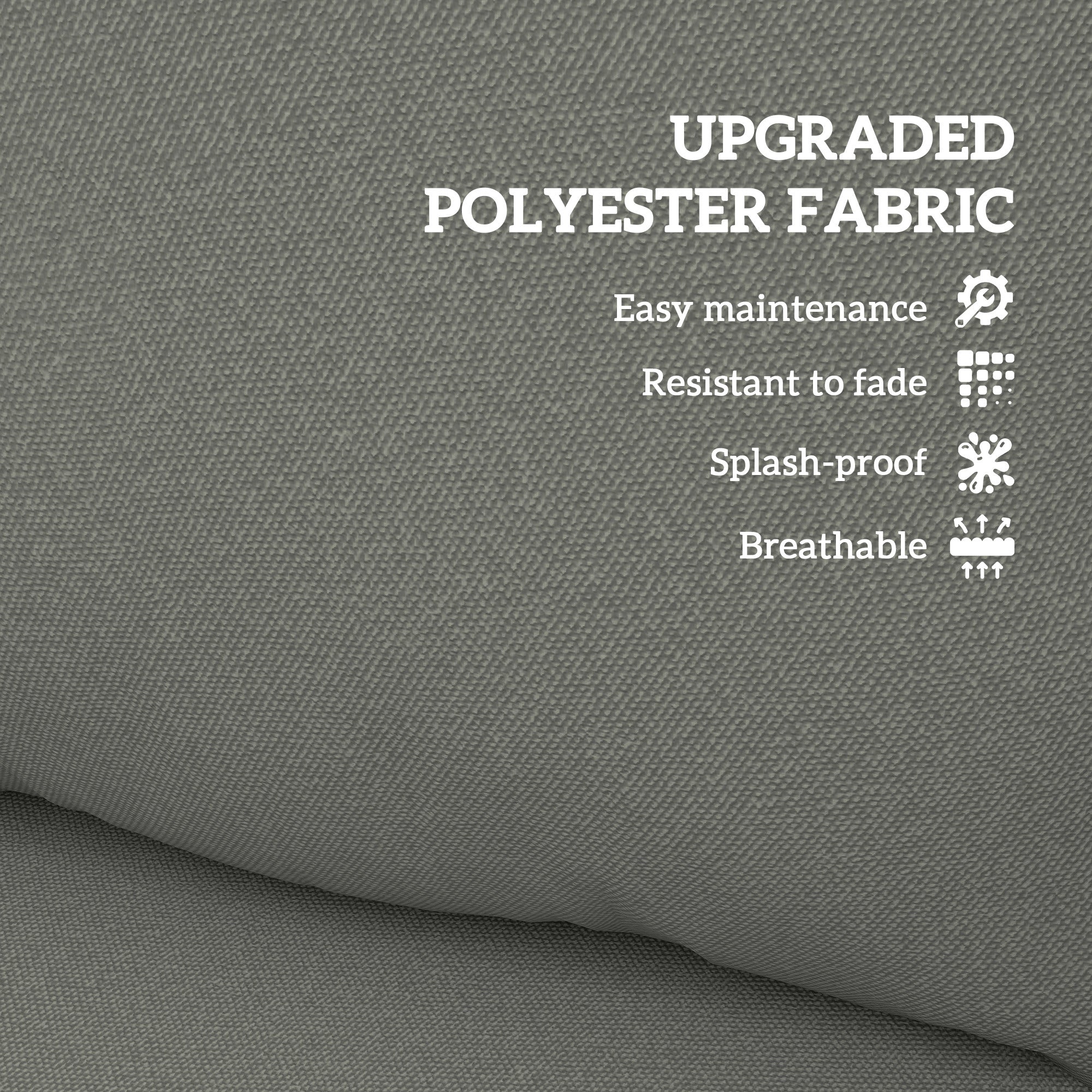 Outsunny Seat and Back Padded Cushion Set, CUSHION ONLY - Charcoal Grey