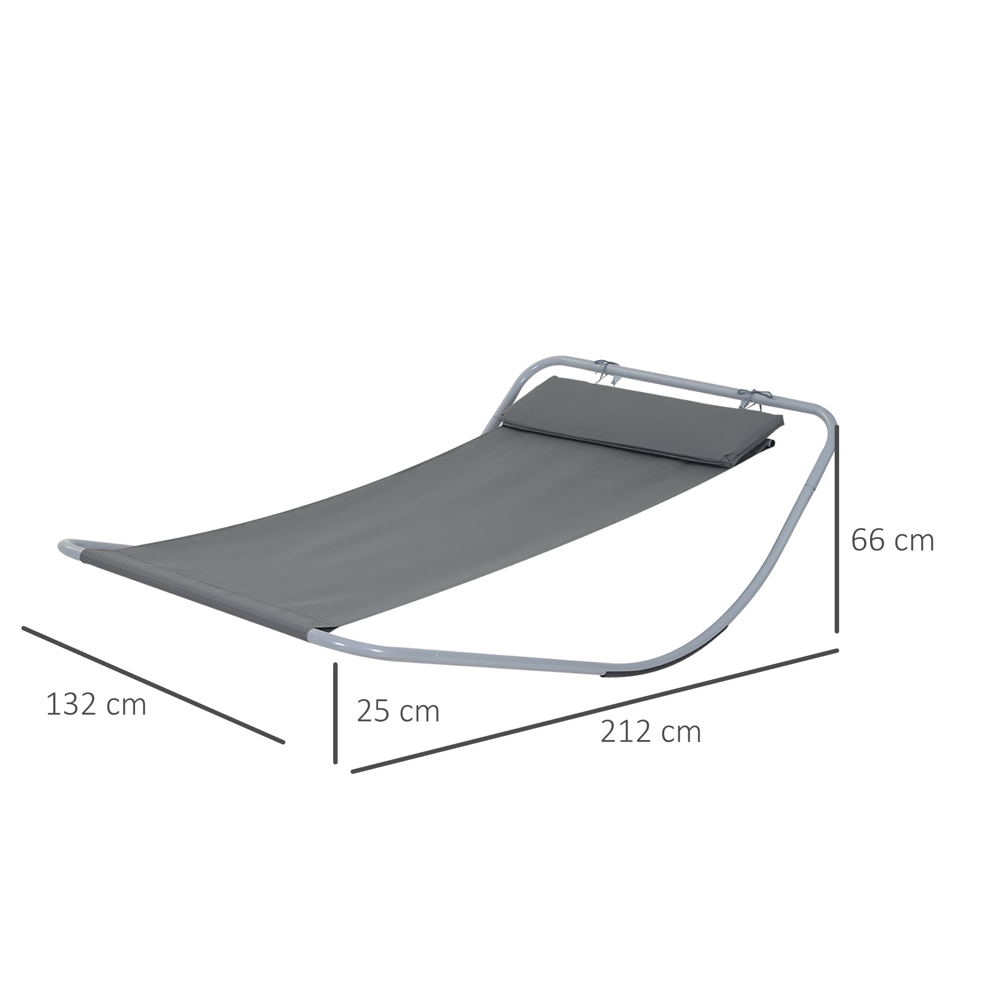 Outsunny Rocking Swing Relaxing Day Bed Outdoor Single Sun Lounger Hammock - Grey - North Peak Garden Furniture