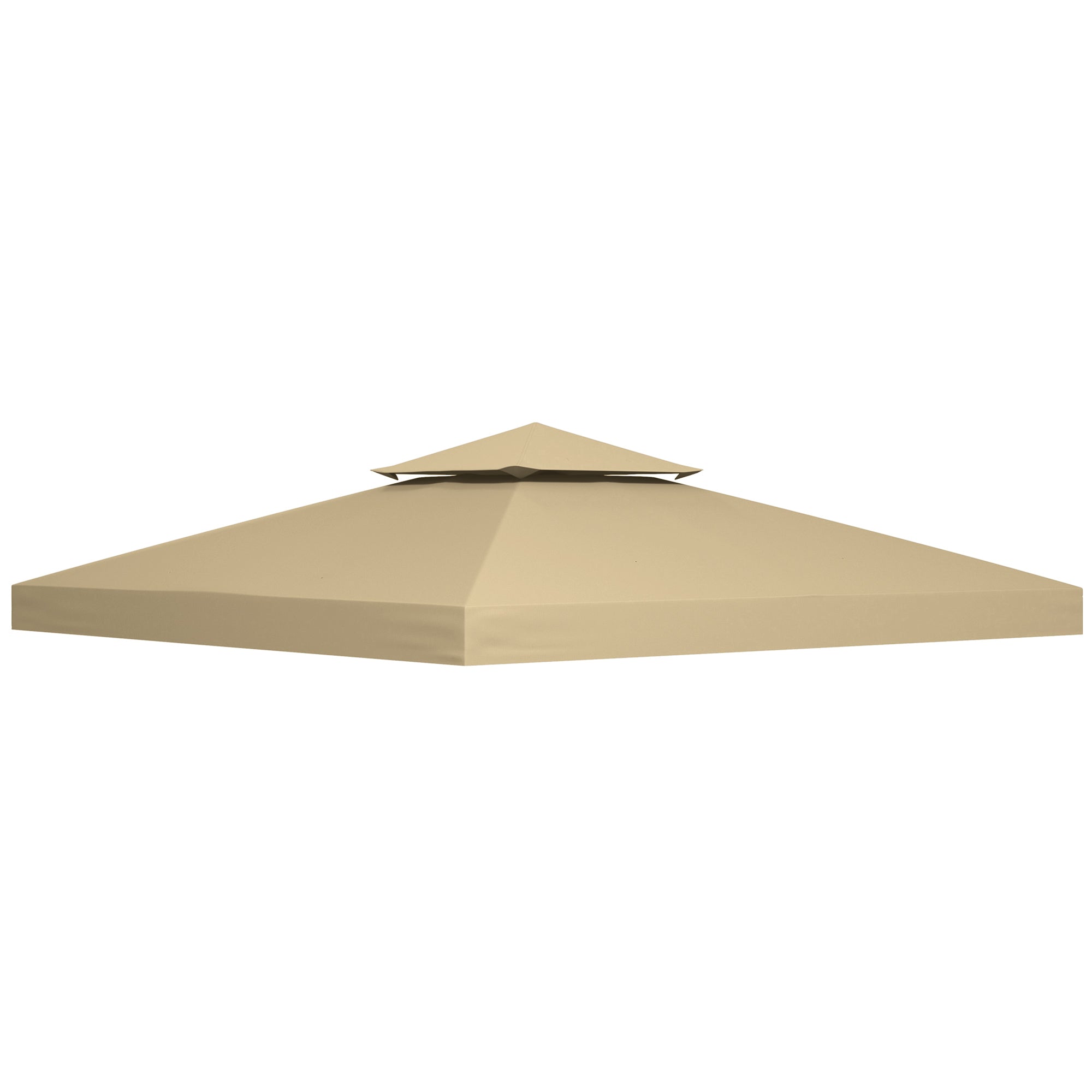 Outsunny 3(m) Gazebo Top Cover Double Tier Canopy Replacement Pavilion Roof Deep Beige - North Peak Garden Furniture