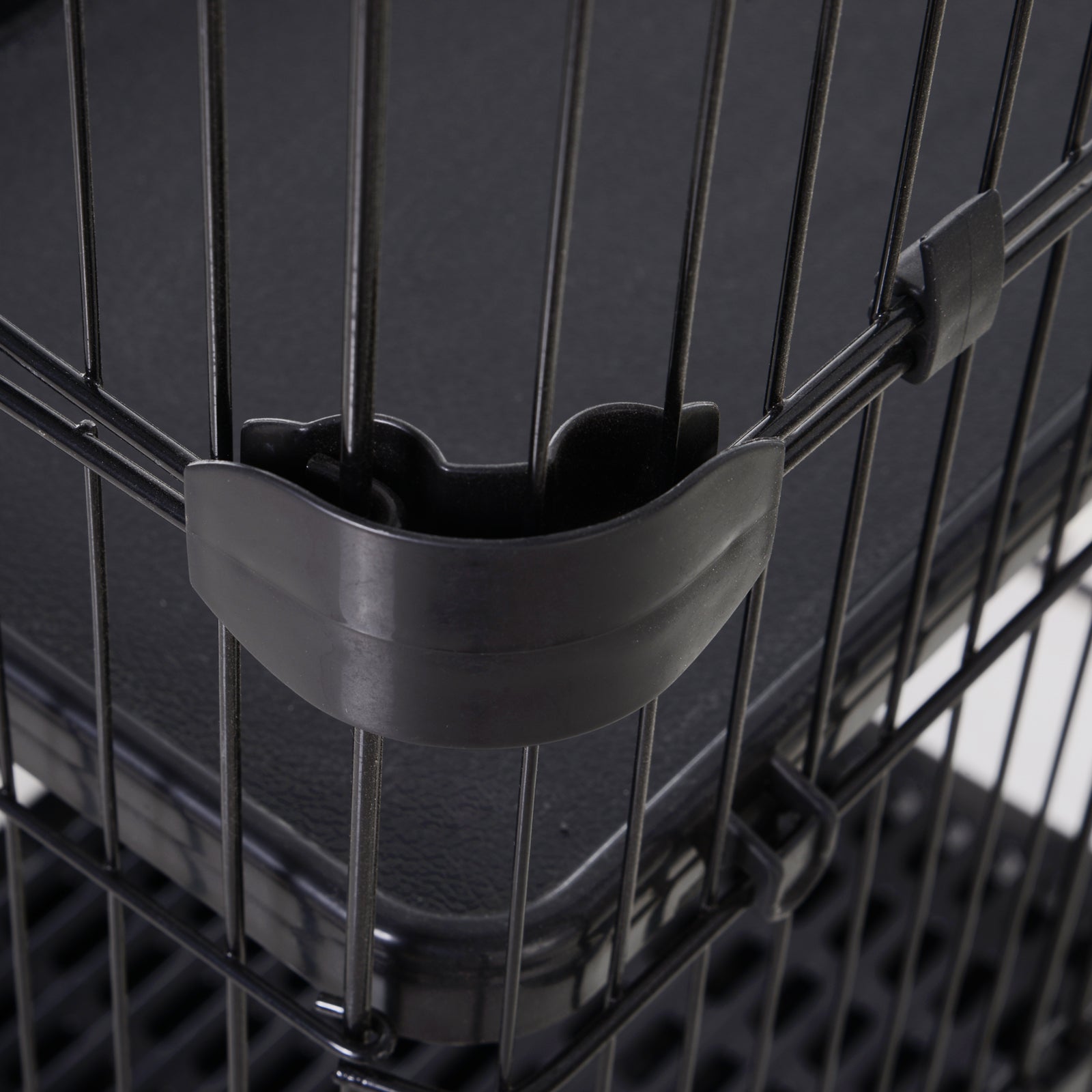PawHut Four-Tier Small Animal Cage, for Bunnies, Ferrets, Chinchillas w/ Wheels, Tray - Black - North Peak Garden Furniture