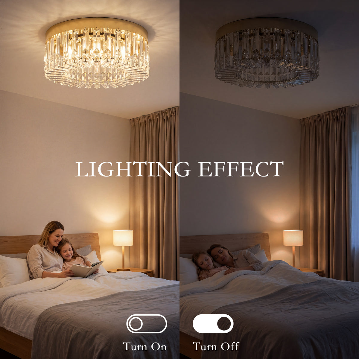 HOMCOM Crystal Chandeliers with 225 Crystal Pendants, 8-Light Ceiling Light for Living Room, Bedroom Dining Room, Gold Tone