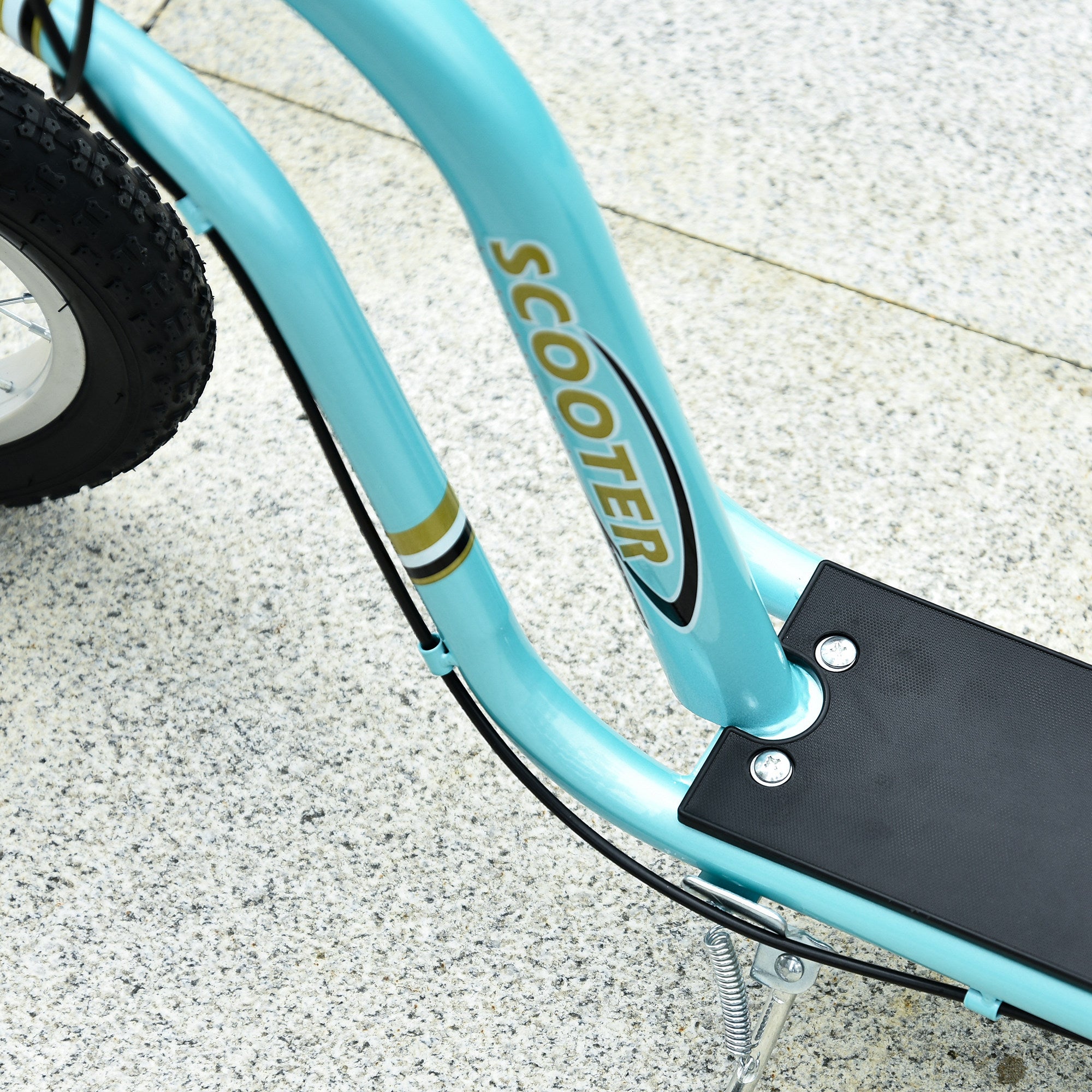 HOMCOM Teen Kids Stunt Scooter w/ Adjustable Handlebar, 12 Inch Rubber Tyres, Dual Brakes, Blue - North Peak Garden Furniture