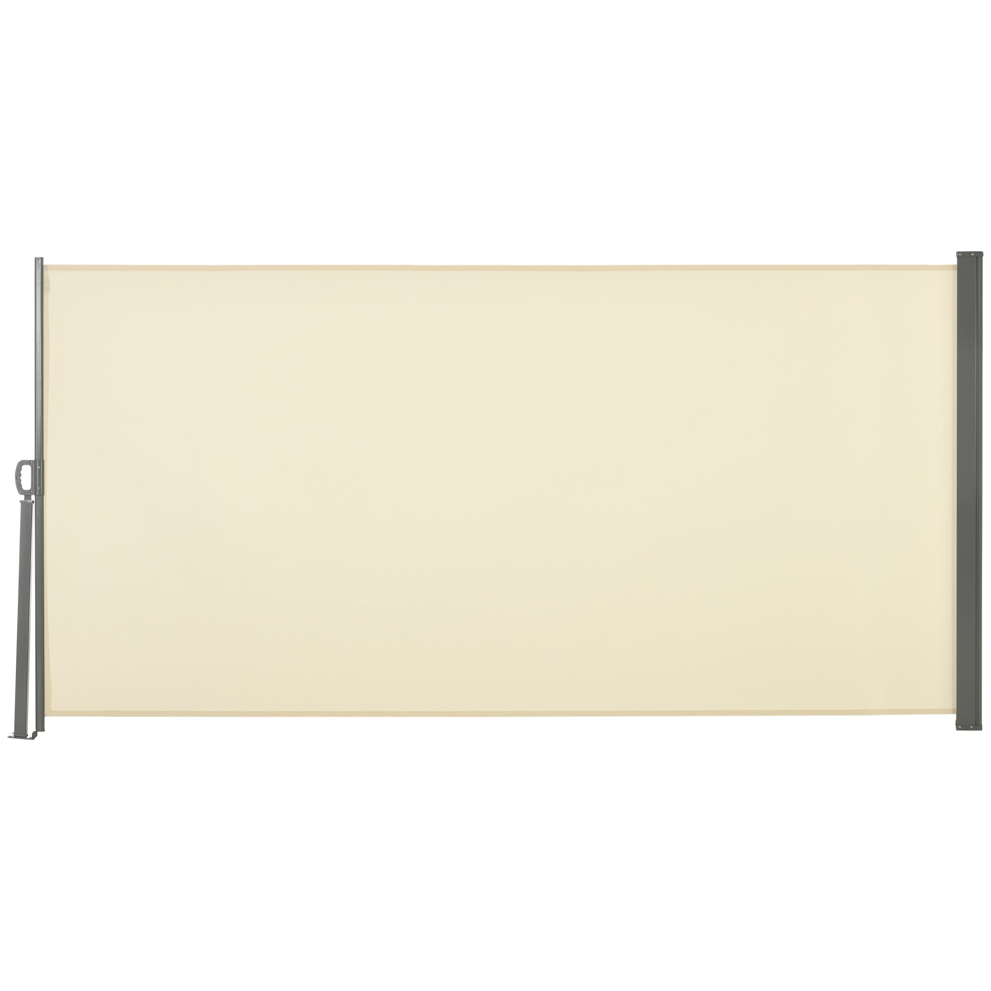 Outsunny Retractable Sun Side Awning Screen Fence Patio Garden Wall Balcony Screening Panel Outdoor Blind Privacy Divider (3x1.6M, Cream White) - North Peak Garden Furniture