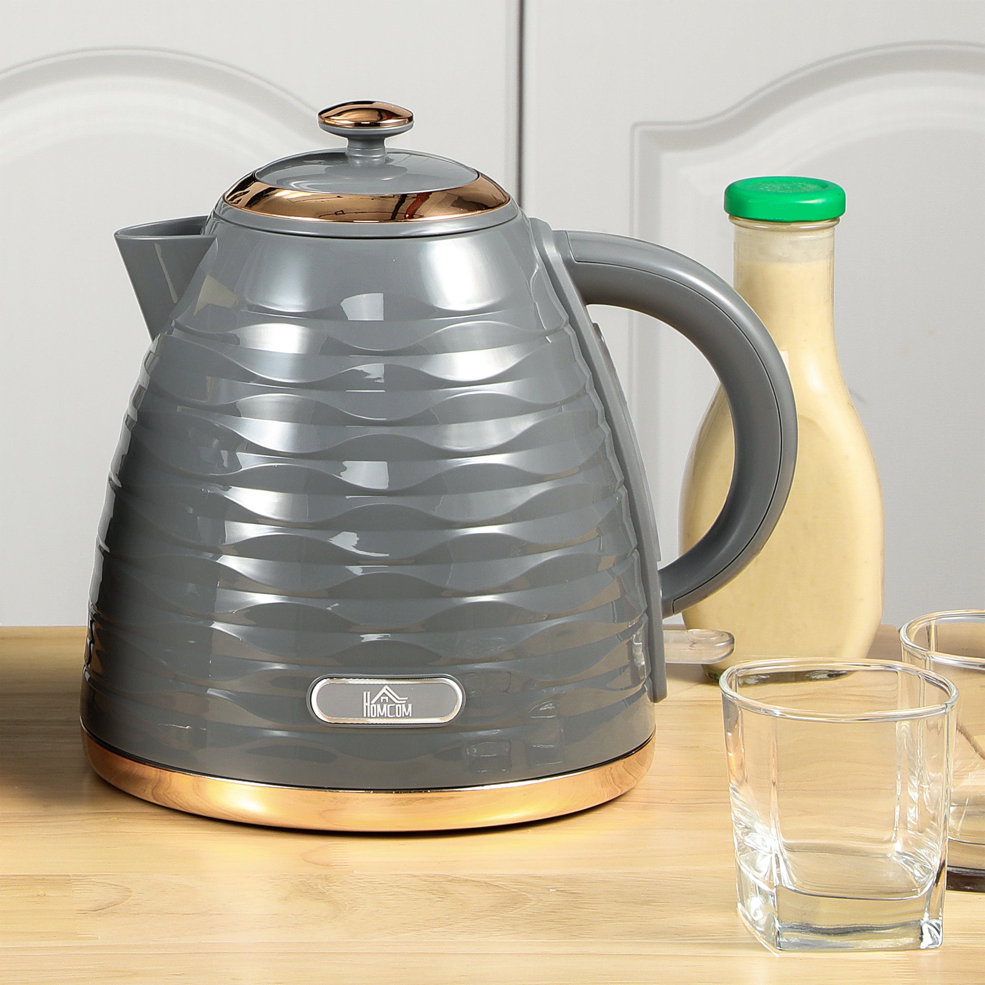 HOMCOM 3kW Rapid Boil Honeycomb Kettle - Grey - North Peak Garden Furniture