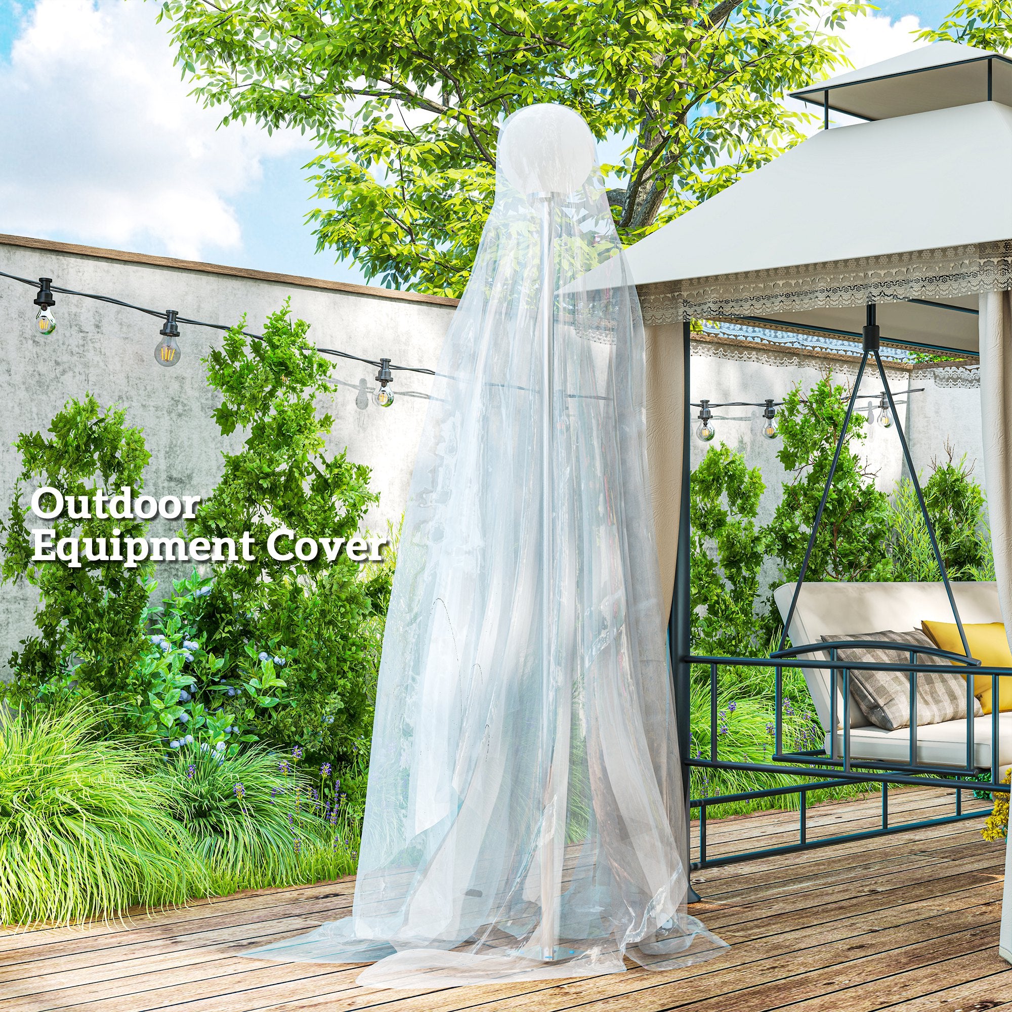Outsunny 6 X 10m Heavy Duty (150um/6mil) Polyethylene Greenhouse Cover Replacement, UV Resistant Waterproof Plastic Polytunnel Cover, Clear