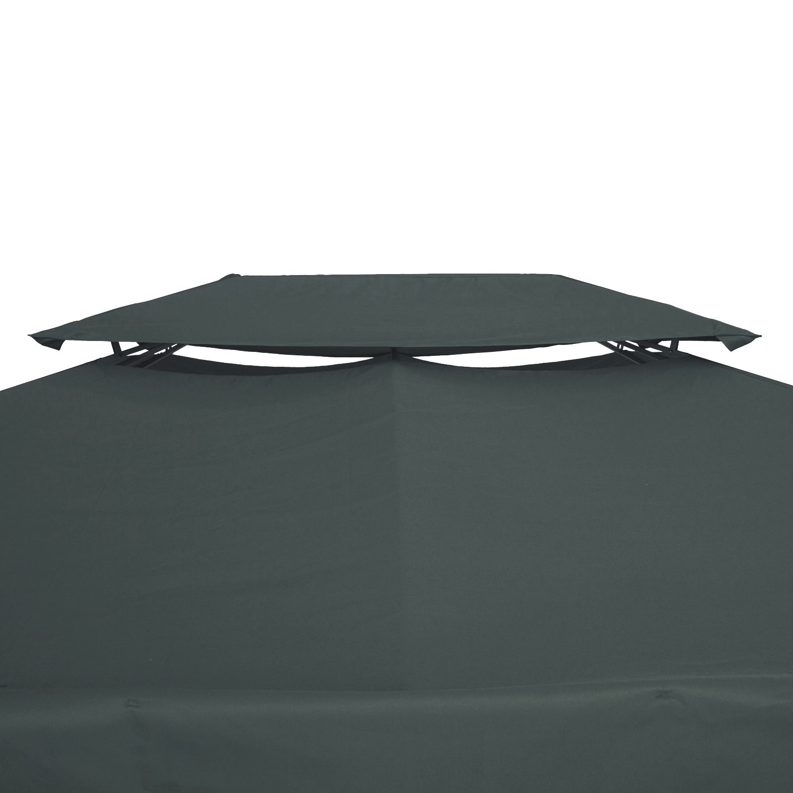 Outsunny 3x4m Gazebo Canopy Replacement Cover, 2 Tier Top Roof UV Cover Garden Patio Outdoor Sun Awning Shelters, Charcoal Grey (TOP COVER ONLY) - North Peak Garden Furniture