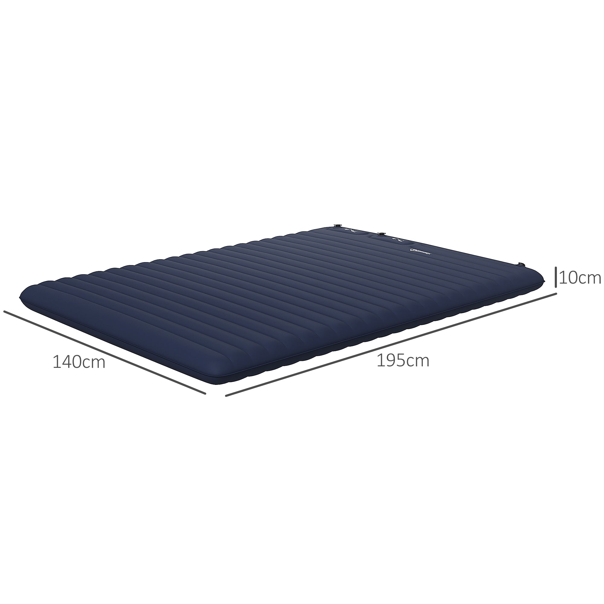 Outsunny Double Inflatable Mattress, with Built-In Pump - Blue