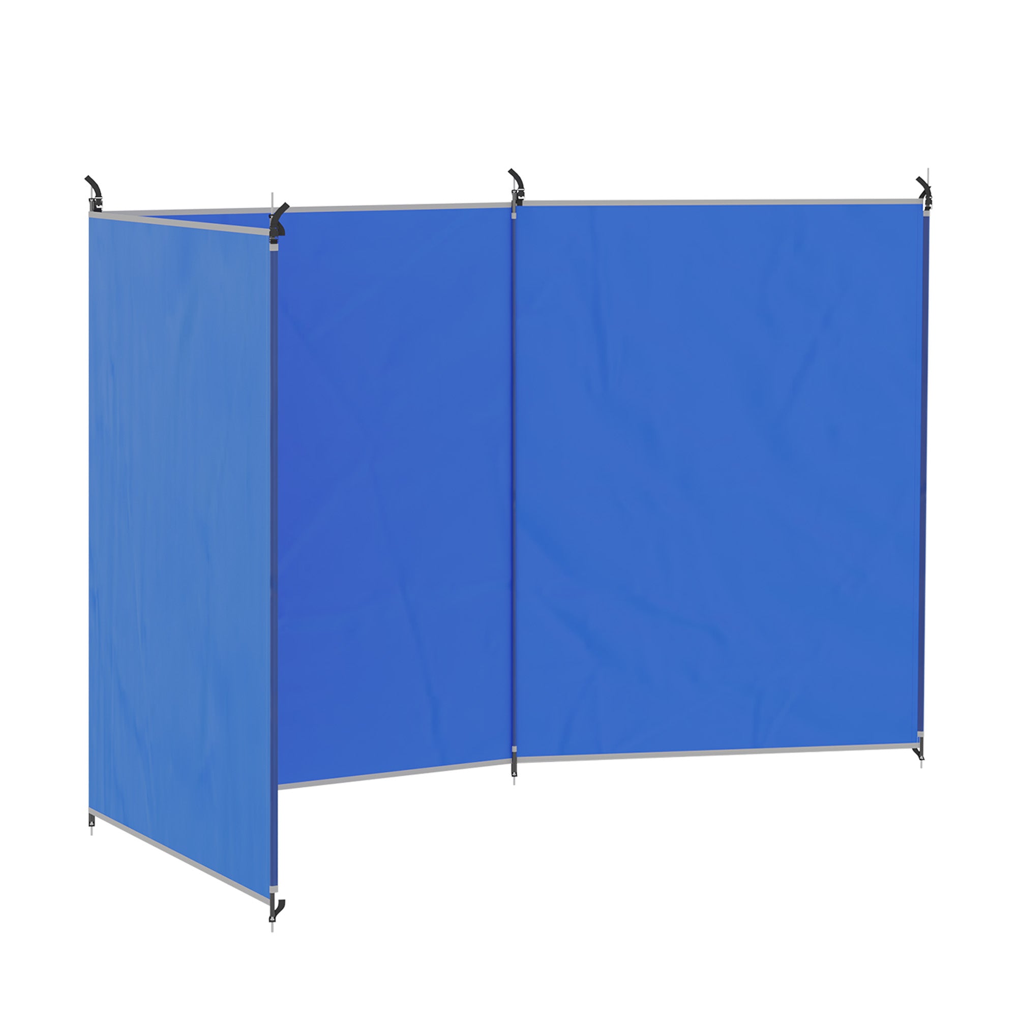 Outsunny Camping Windbreak, Foldable Portable Wind Blocker w/ Carry Bag and Steel Poles, Beach Sun Screen Shelter Privacy Wall, 450cm x 150cm - North Peak Garden Furniture