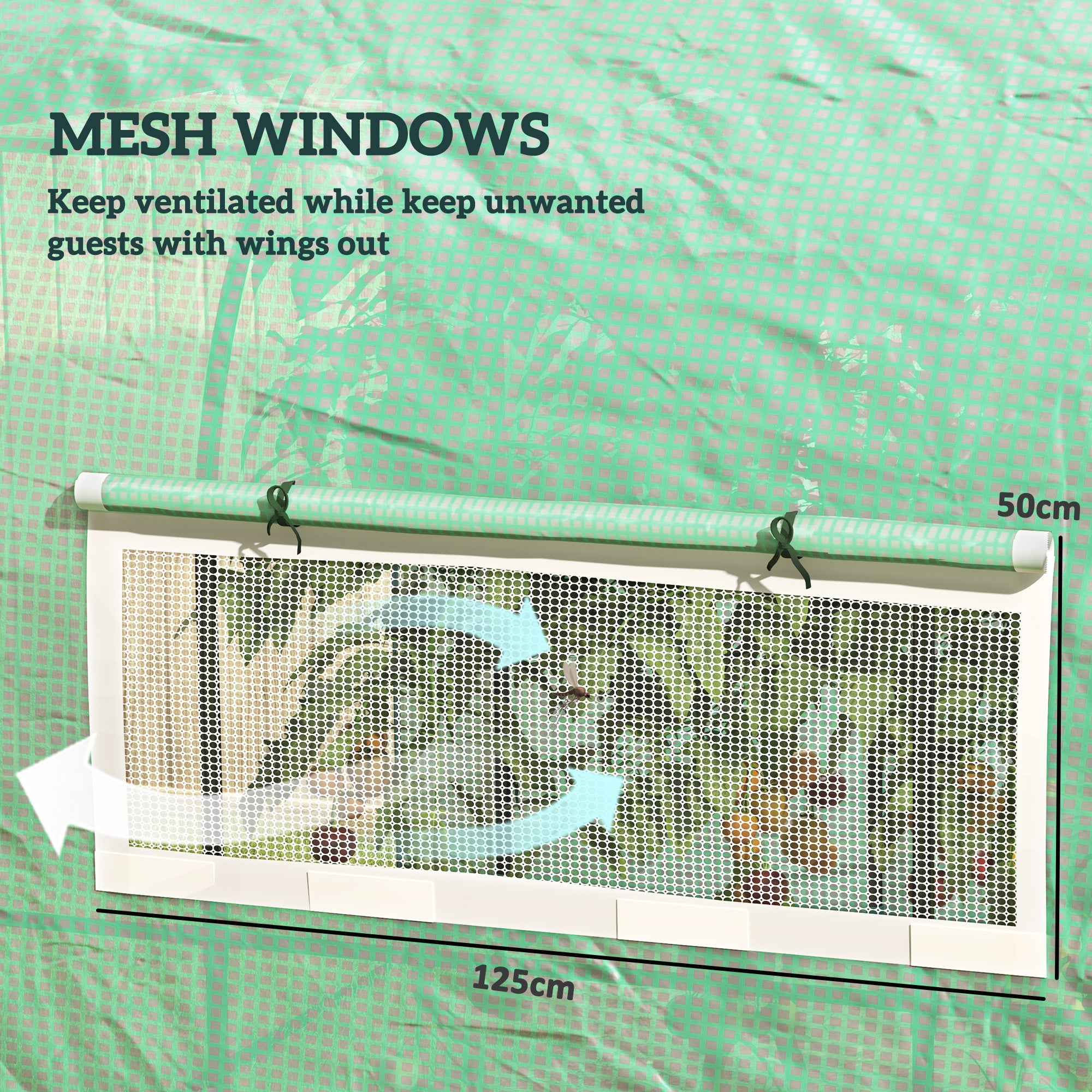 Outsunny 300 x 200cm Walk-In Polytunnel Greenhouse - Green