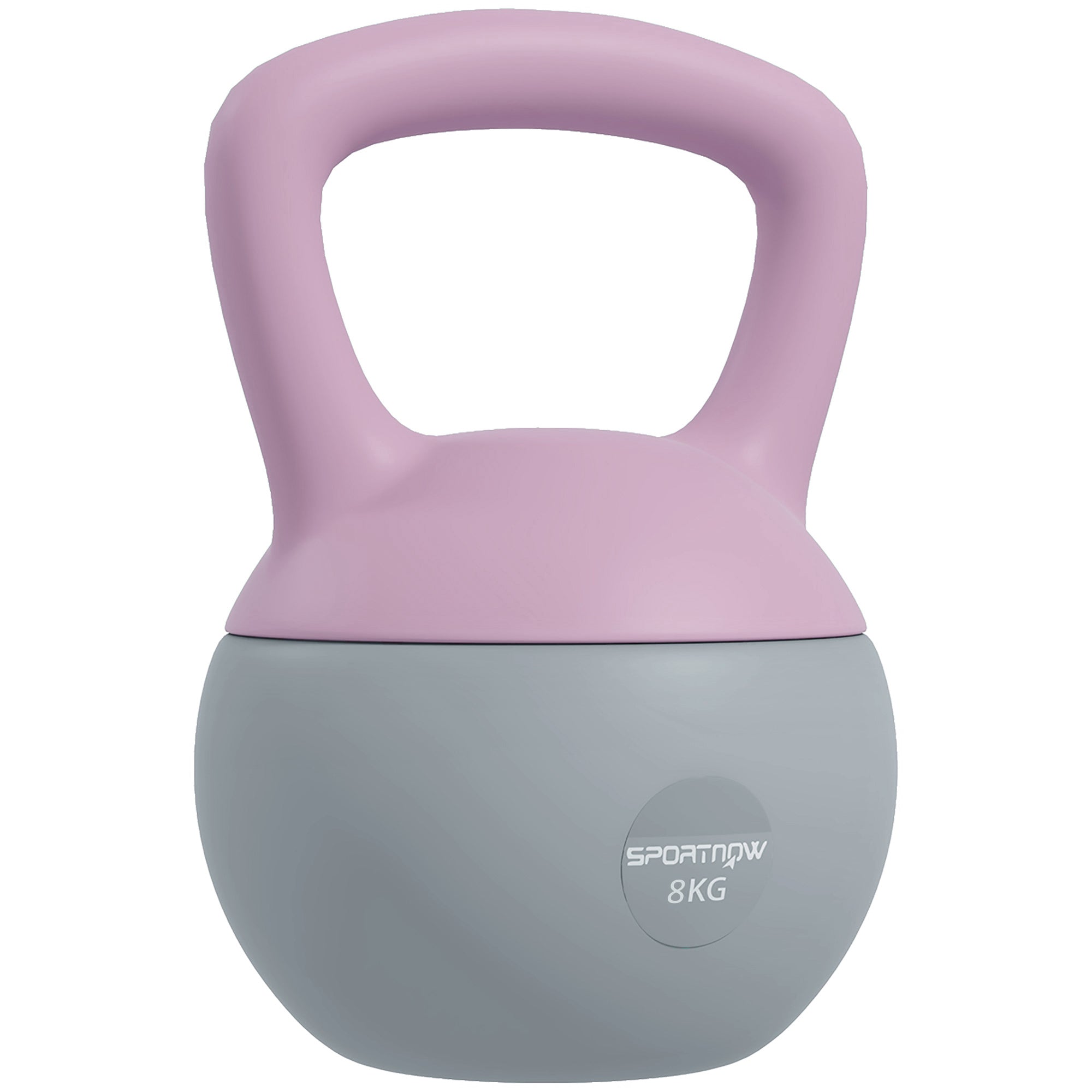 SPORTNOW Soft Kettlebell, 8kg Kettle Bell with Non-Slip Handle for Home Gym Weight Lifting and Strength Training, Purple and Grey