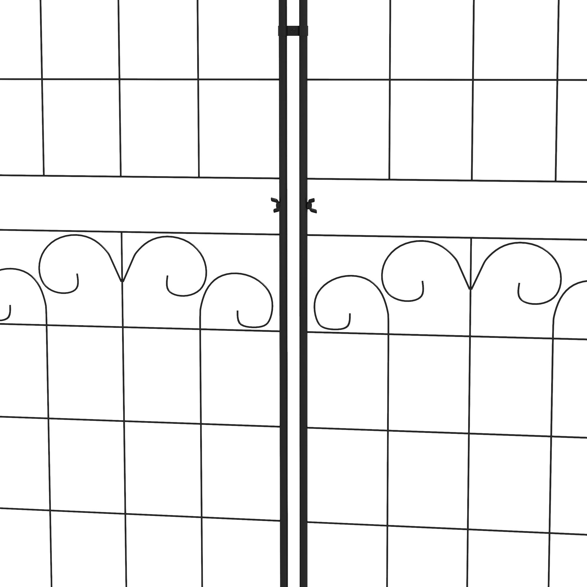 Outsunny Metal Trellis Set of 2, Garden Trellis for Climbing Plants Support Frames, Floral Design