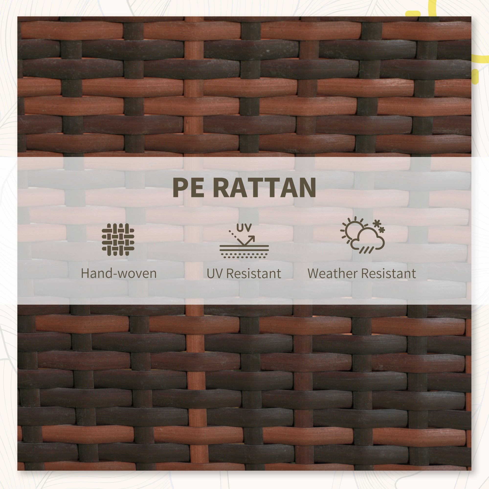 Outsunny 3 Pieces Rattan Bistro Set Balcony Furniture with Cushions, Storage Function - Cream White