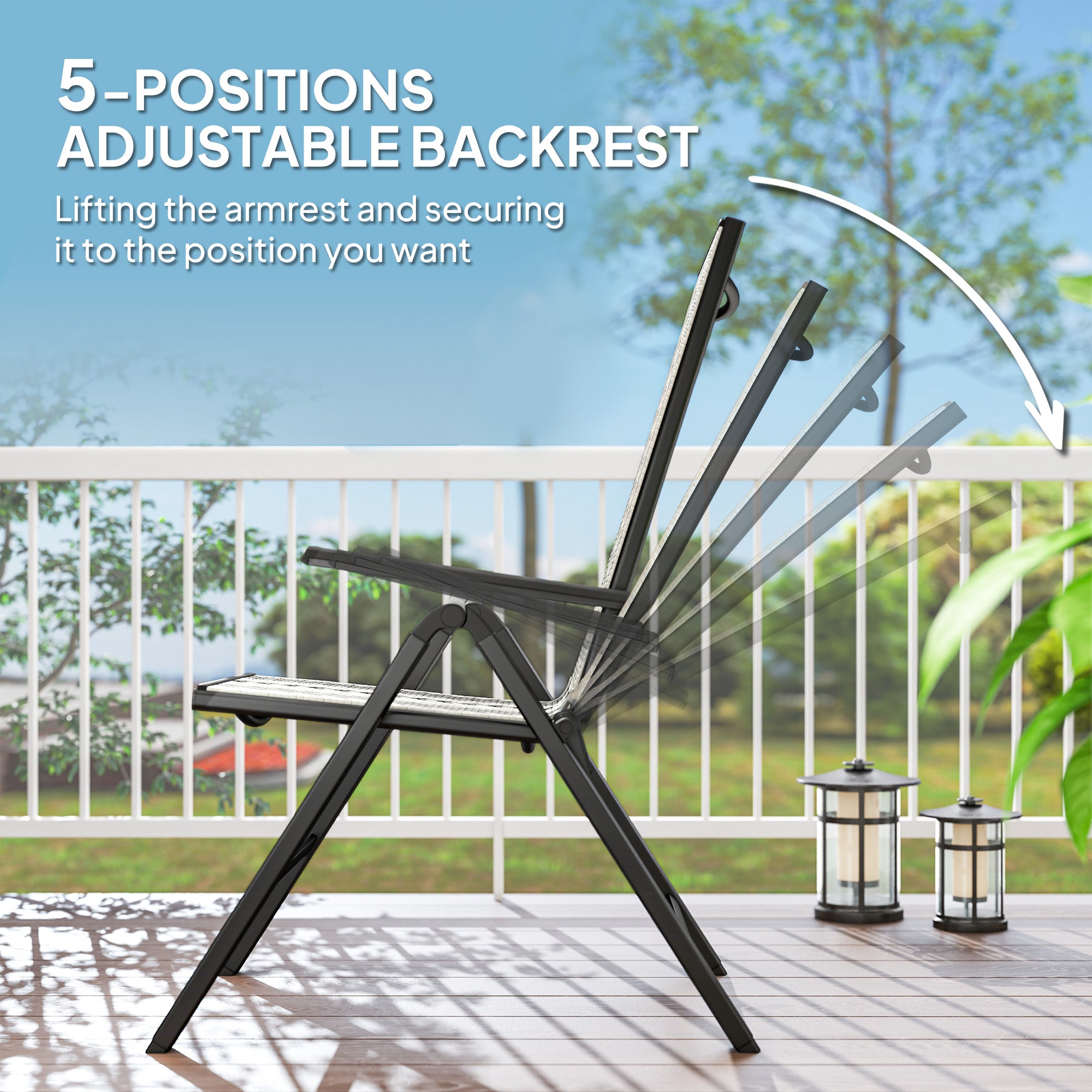Outsunny Set of Two Rattan Reclining Garden Chairs - Grey - North Peak Garden Furniture