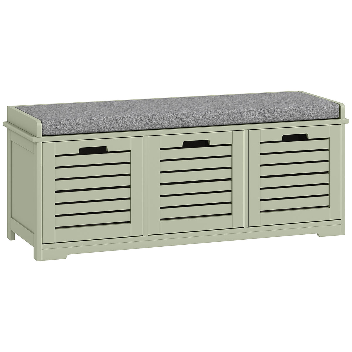 HOMCOM 3-Drawer Shoe Storage Bench with 160kg Capacity & 3 fully pull-out drawers - Green