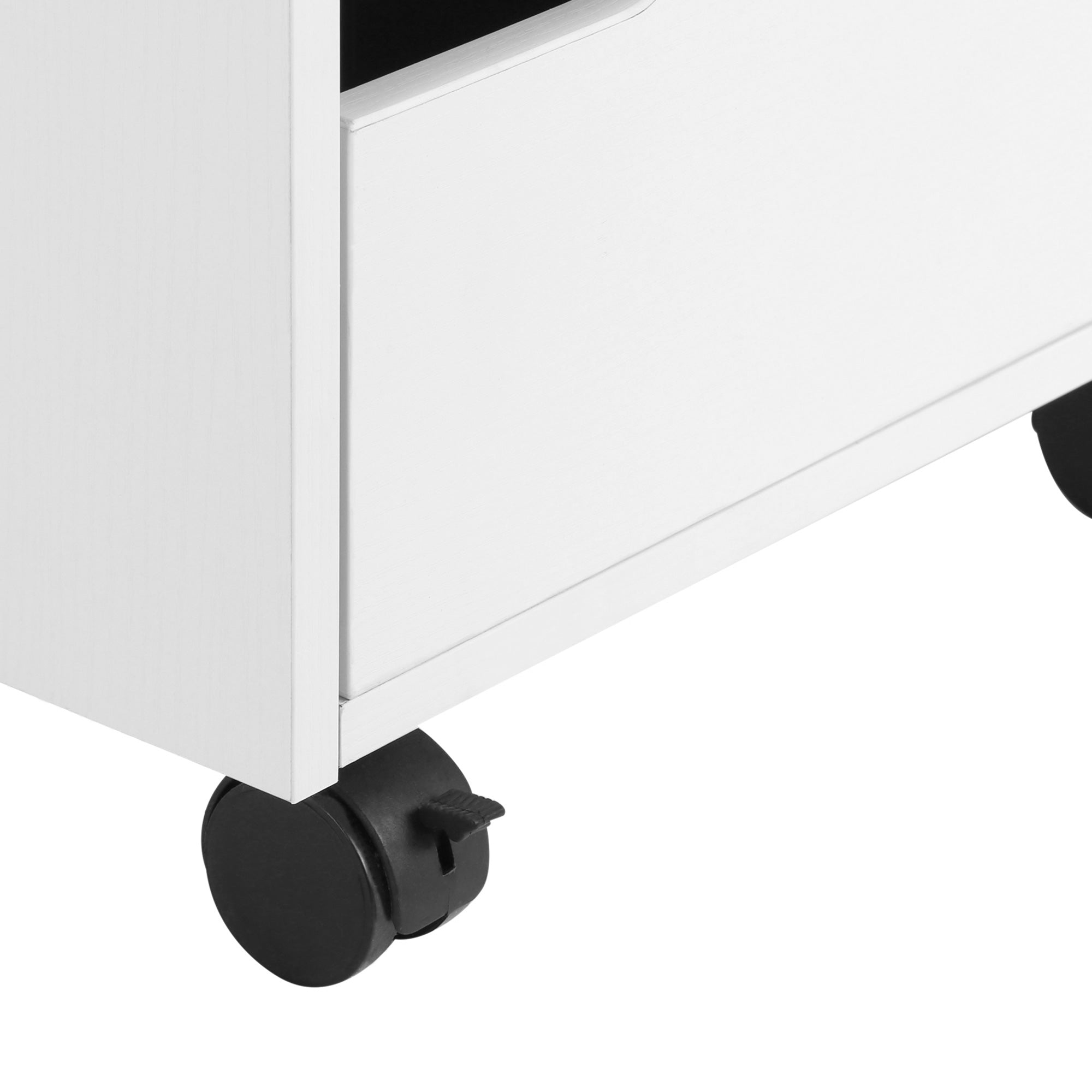 HOMCOM 3 Drawer Mobile File Cabinet, Vertical Filing Cabinet with Wheels for Home Office, White - North Peak Garden Furniture