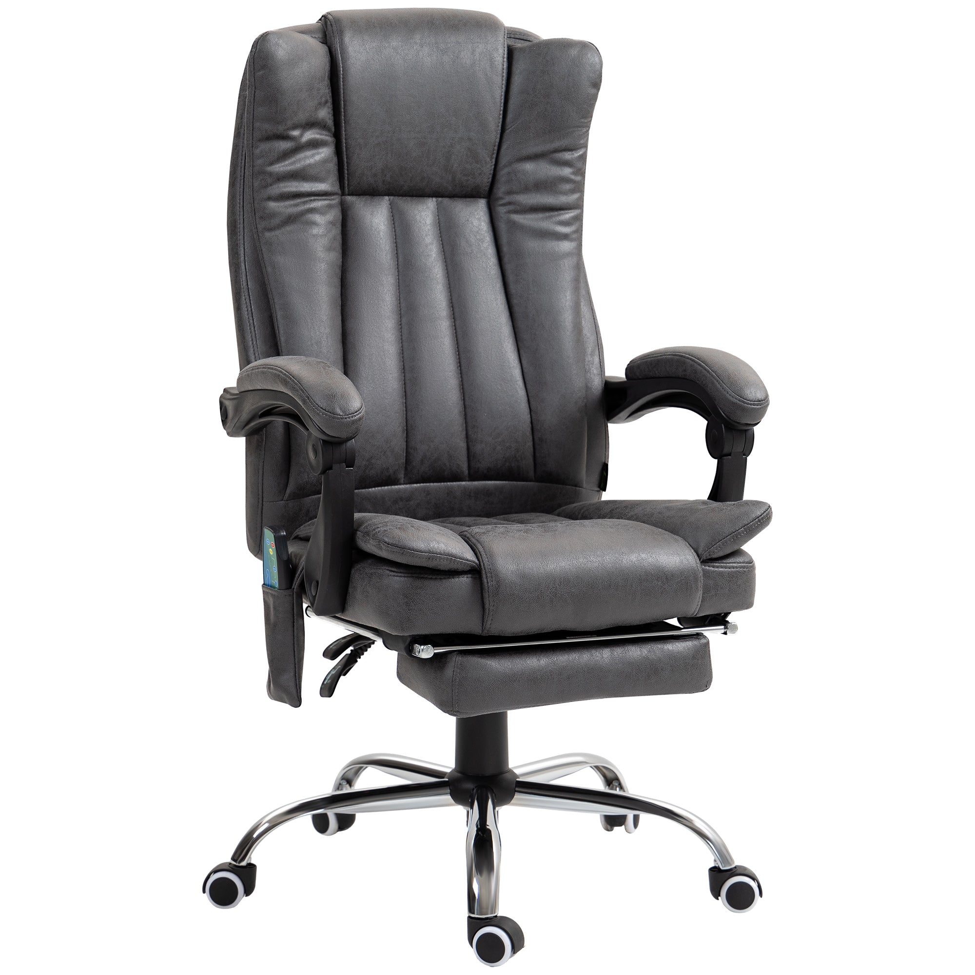 Vinsetto Six-Point Massage Chair, with Heat and Footrest - Dark Grey - North Peak Garden Furniture
