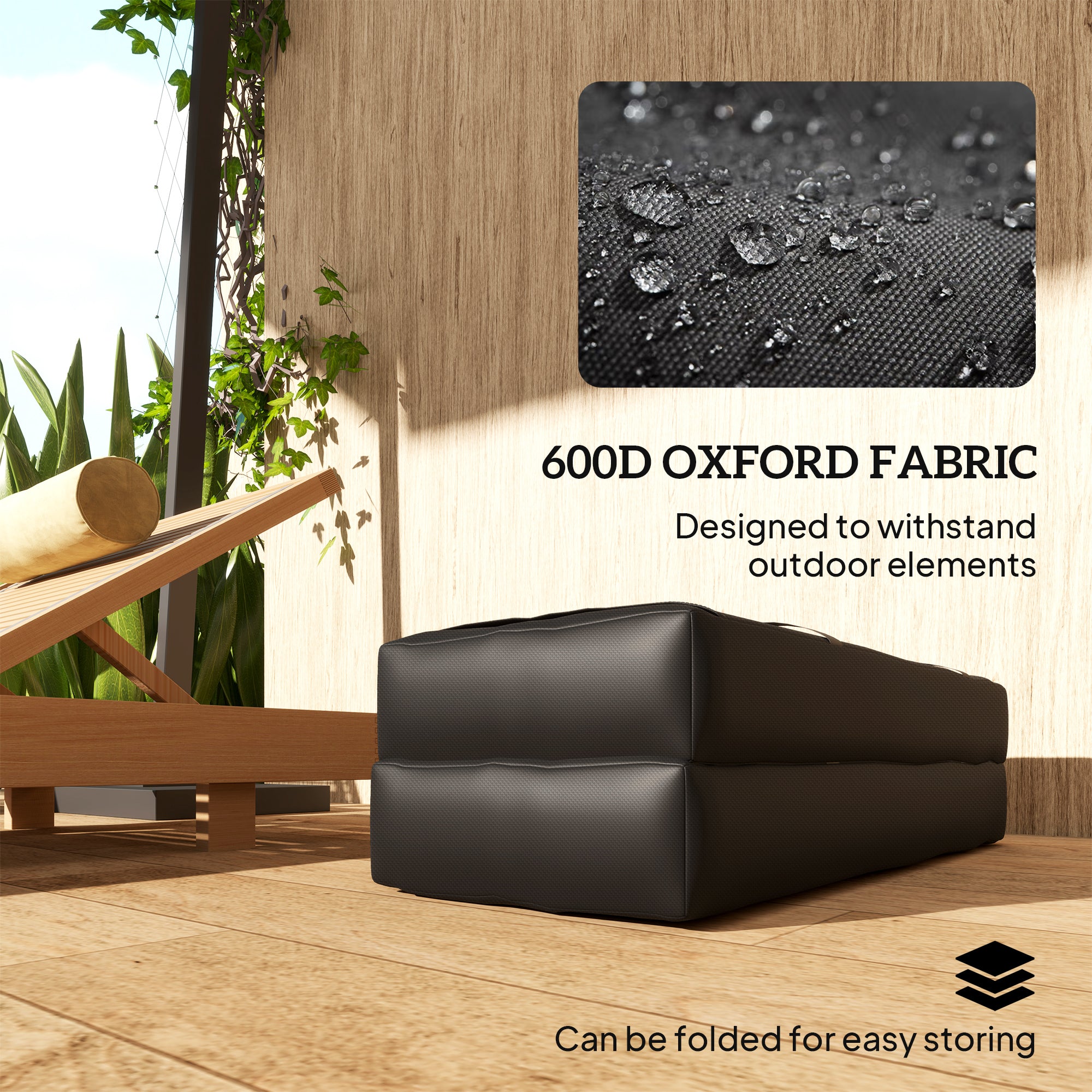 Outsunny Parasol Weights Set of 4, Parasol Base Weights Bags, 25kg Fillable Sandbag Weights with Handles, Cantilever Umbrella Base Weights, Black - North Peak Garden Furniture