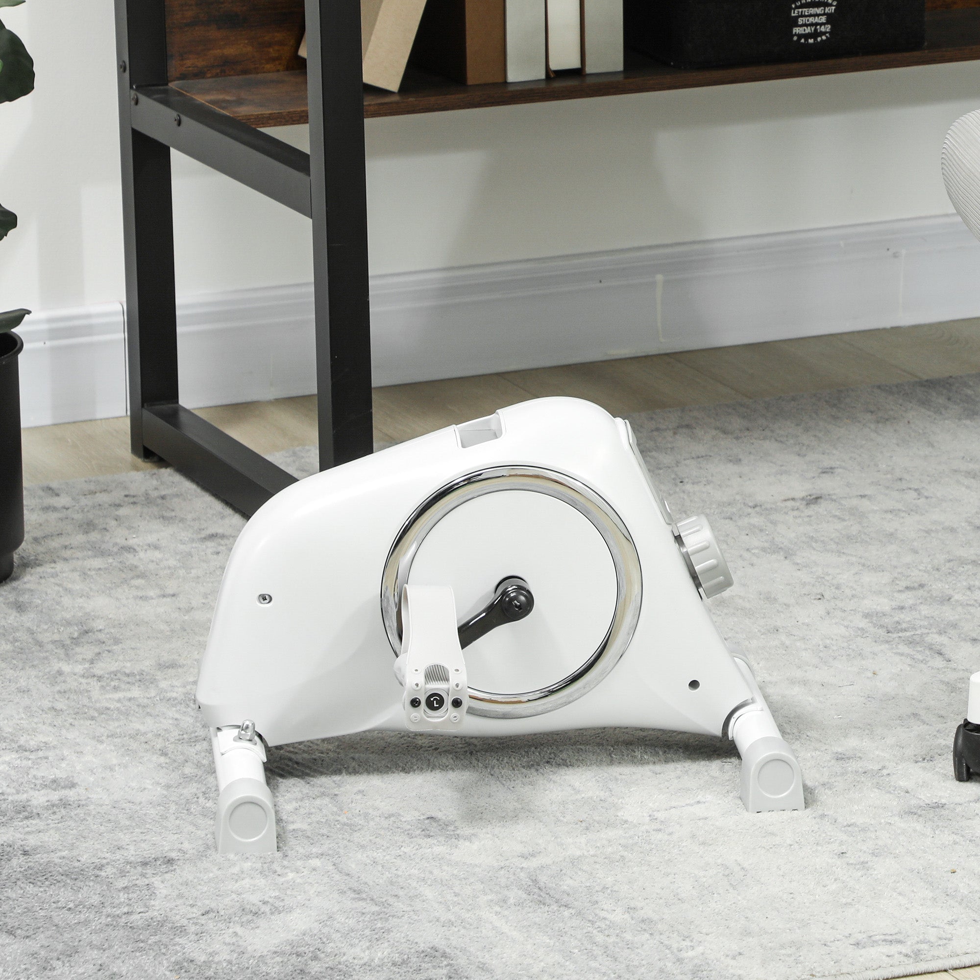 SPORTNOW Mini Exercise Bike, Sit Down Pedal Exerciser with 8-Level Quiet Magnetic Resistance and LCD Display, Portable Under Desk Bike for Arm and Leg Home Gym Office Workout, White - North Peak Garden Furniture