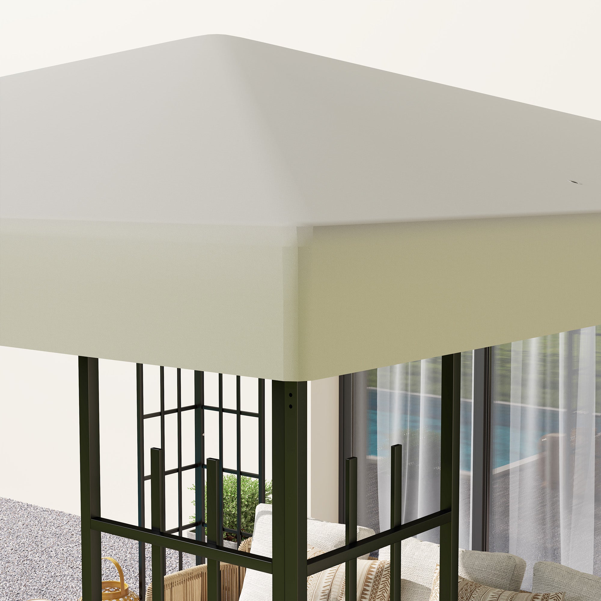 Outsunny 3 x 3(m) Gazebo Frame Replacement - Cream - North Peak Garden Furniture