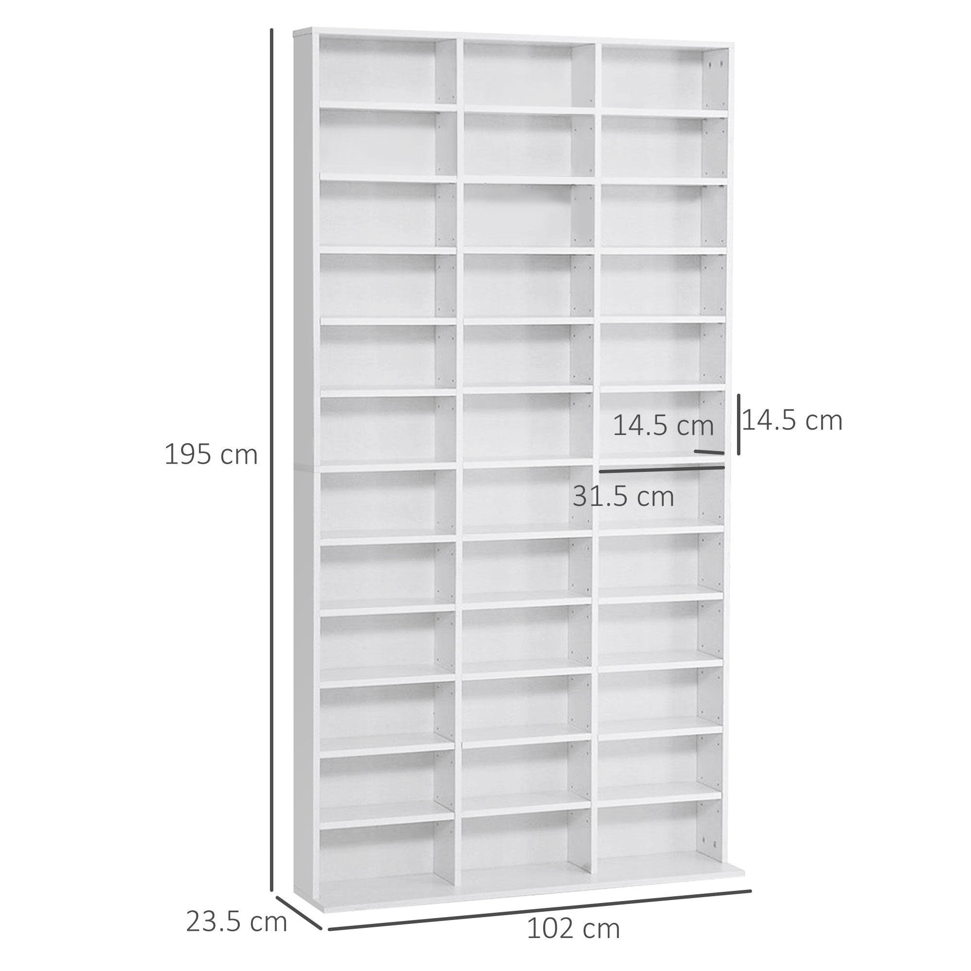 HOMCOM 33 Adjustable Compartment Storage Unit - White - North Peak Garden Furniture