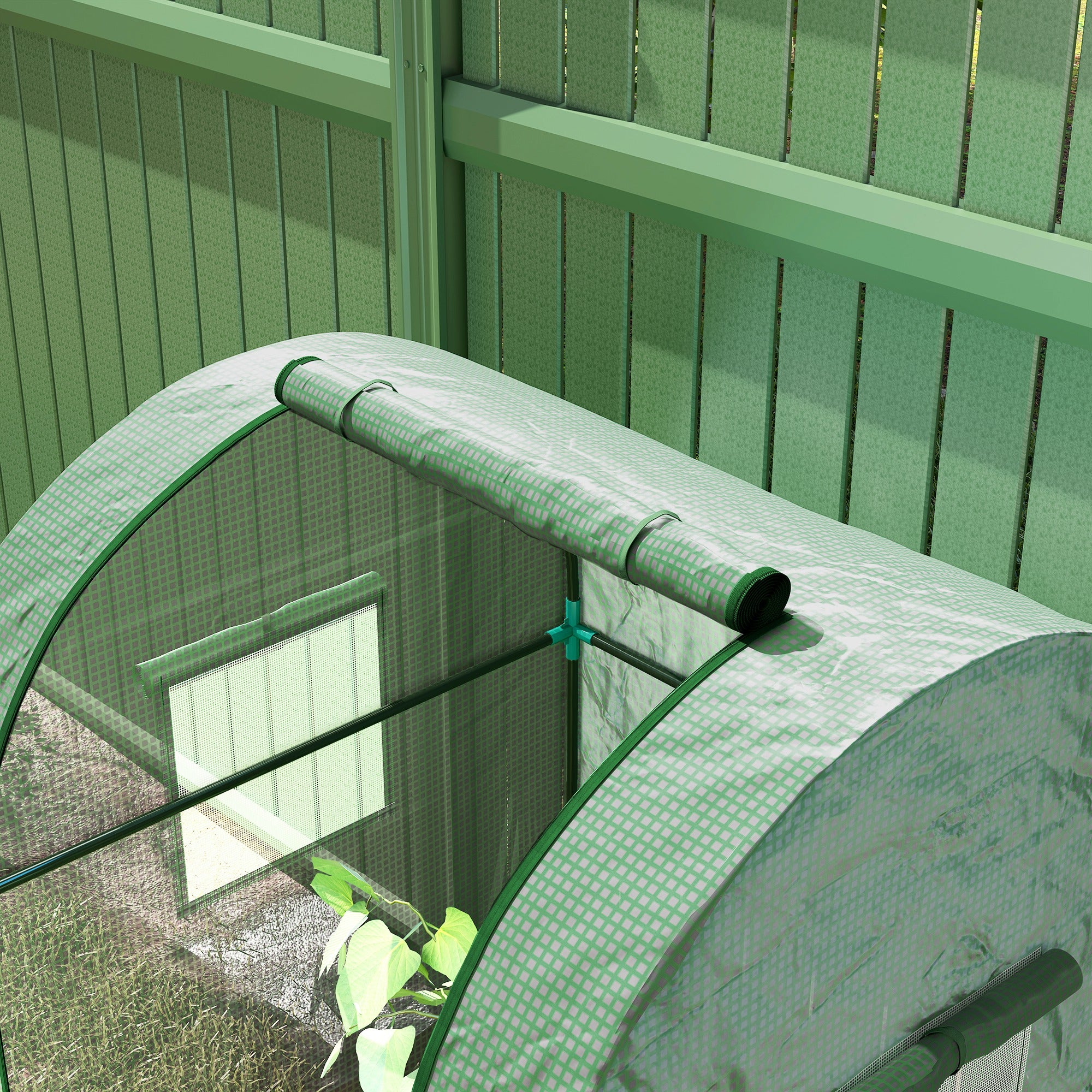 Outsunny 94 x 94cm Mini Portable Greenhouse - Green - North Peak Garden Furniture