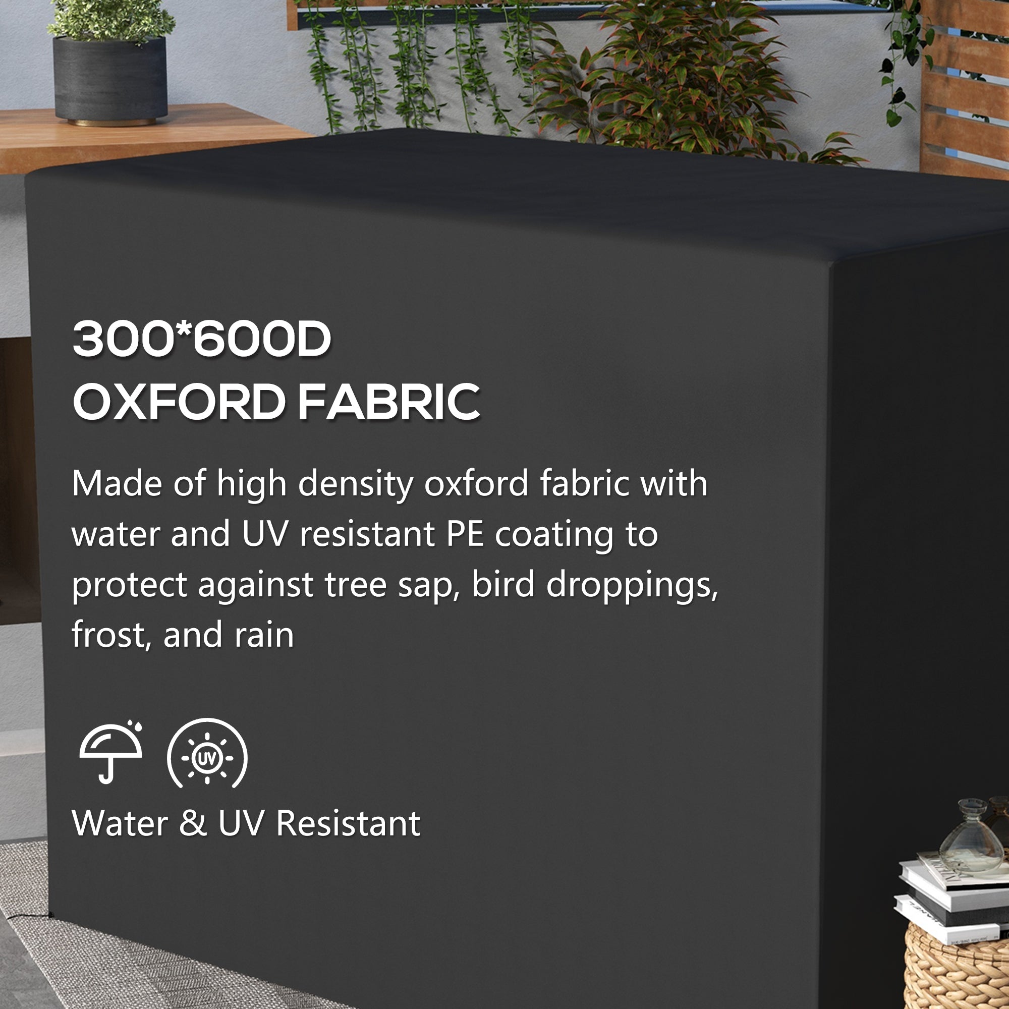 Outsunny 3-Seat Outdoor Garden Swing Chair Protective Cover Water UV Resistant, 240L x 133Wcm, Dark Grey - North Peak Garden Furniture