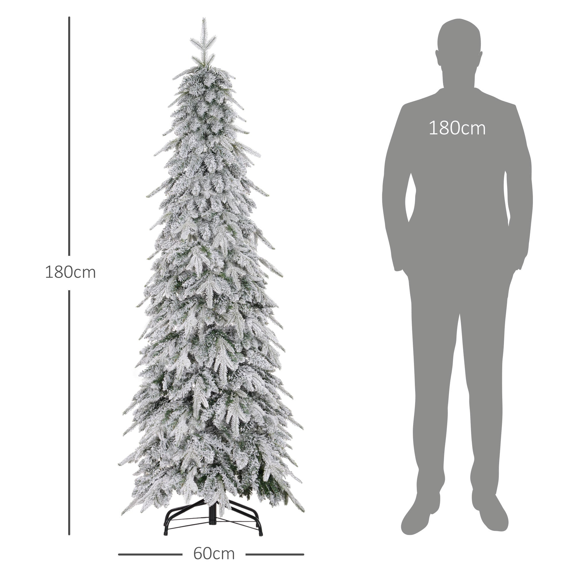 HOMCOM 6ft Snow-Covered Unlit Artificial Christmas Tree - North Peak Garden Furniture