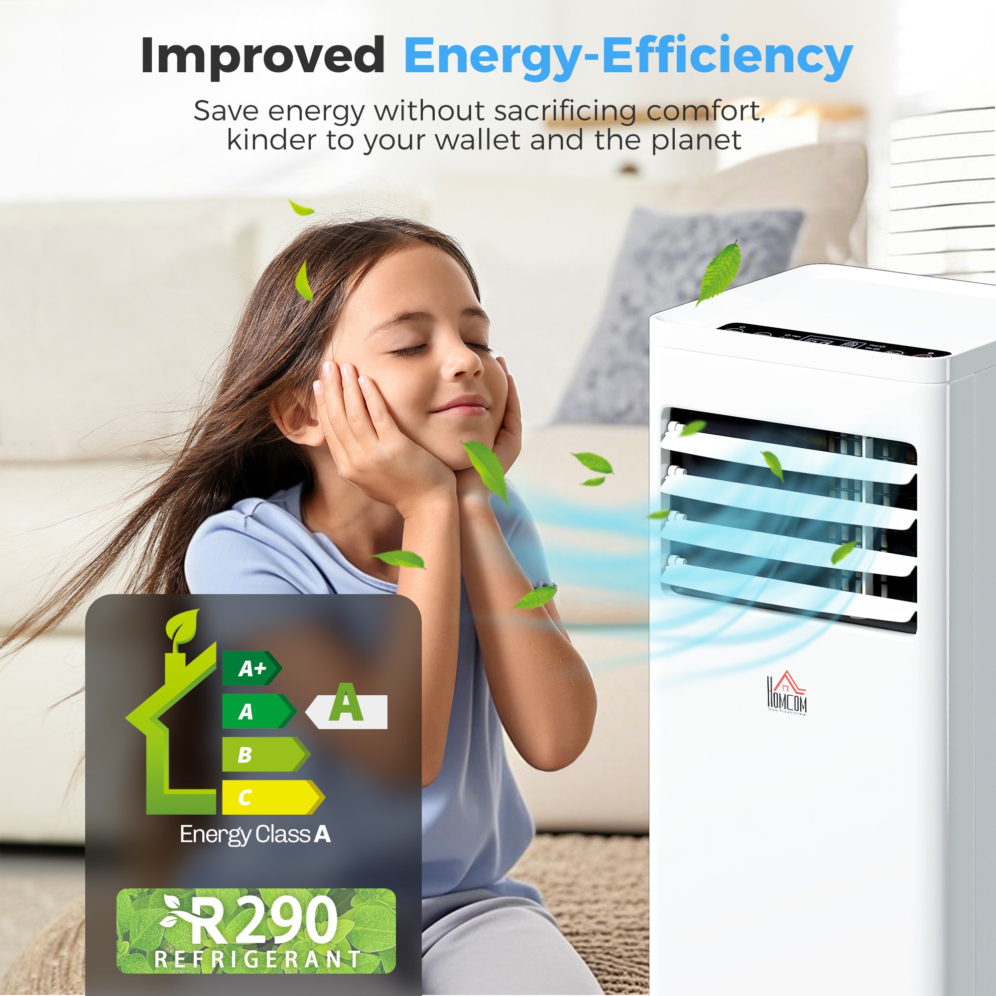 HOMCOM Portable Air Conditioner 5000 BTU, 4-in-1 Cooling, Dehumidifier, Fan, Sleep Mode, Air Conditioning Unit with Digital Display & Remote Control, 24H Timer, Window Venting Kit, for Room up to 18㎡
