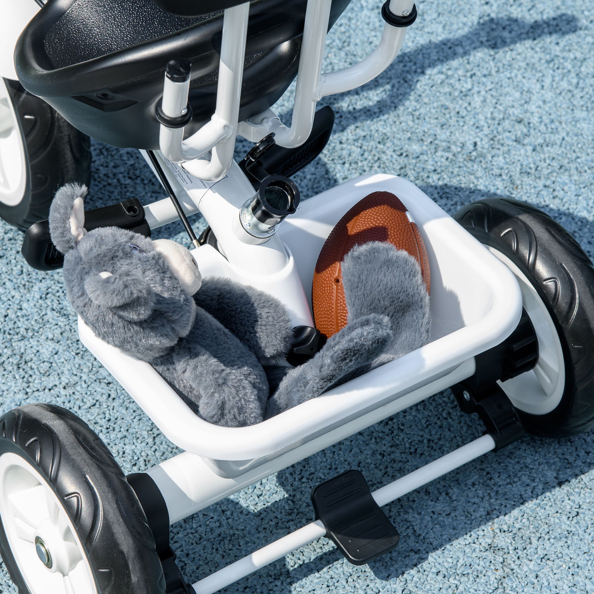 HOMCOM 6 in 1 Tricycle for Kids with 5-point harness straps, Removable Canopy, Blue - North Peak Garden Furniture