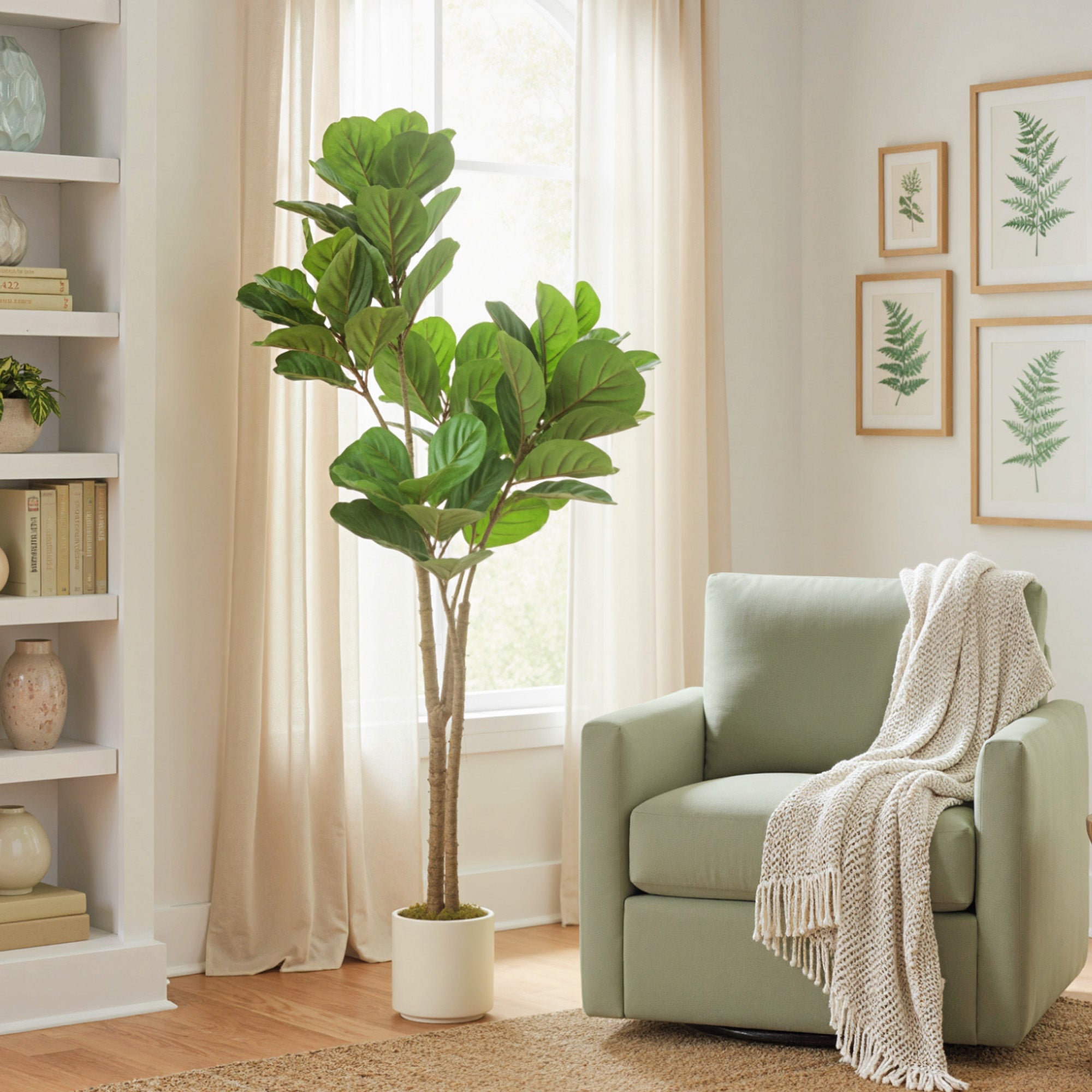 HOMCOM 150cm Artificial Ficus Tree - Green