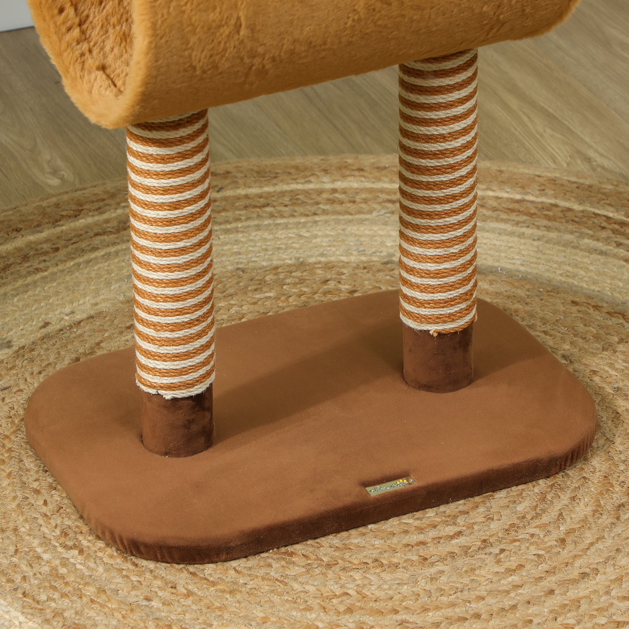 PawHut 98cm Deer-Designed Cat Tree with Scratching Posts, Toy Ball, Tunnel, Brown - North Peak Garden Furniture