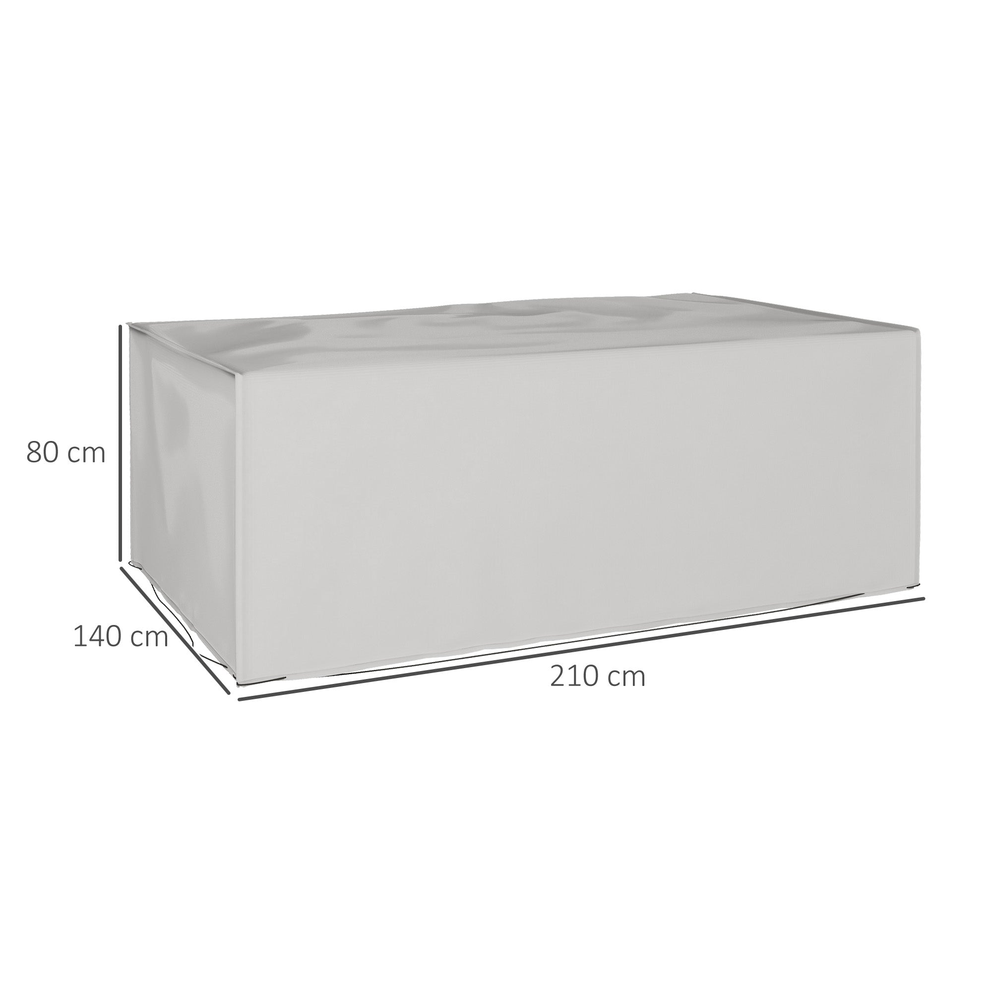 Outsunny 600D Oxford Patio Set Cover Outdoor Garden Rattan Furniture Protection Cover Protector Waterproof Anti-UV, Grey, 210 x 140 x 80cm - North Peak Garden Furniture