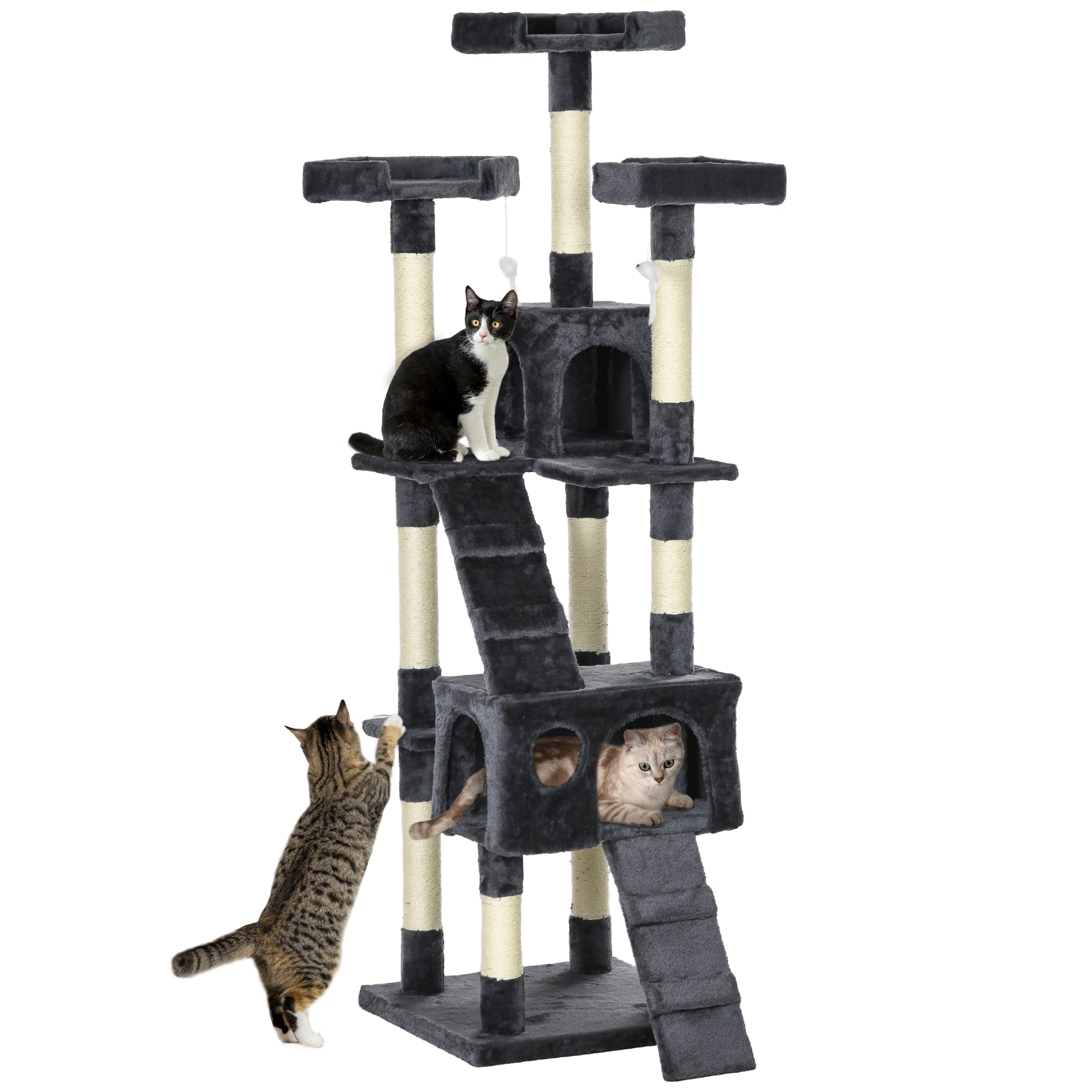 PawHut Cat Tree Scratching House, Activity Play Centre - North Peak Garden Furniture