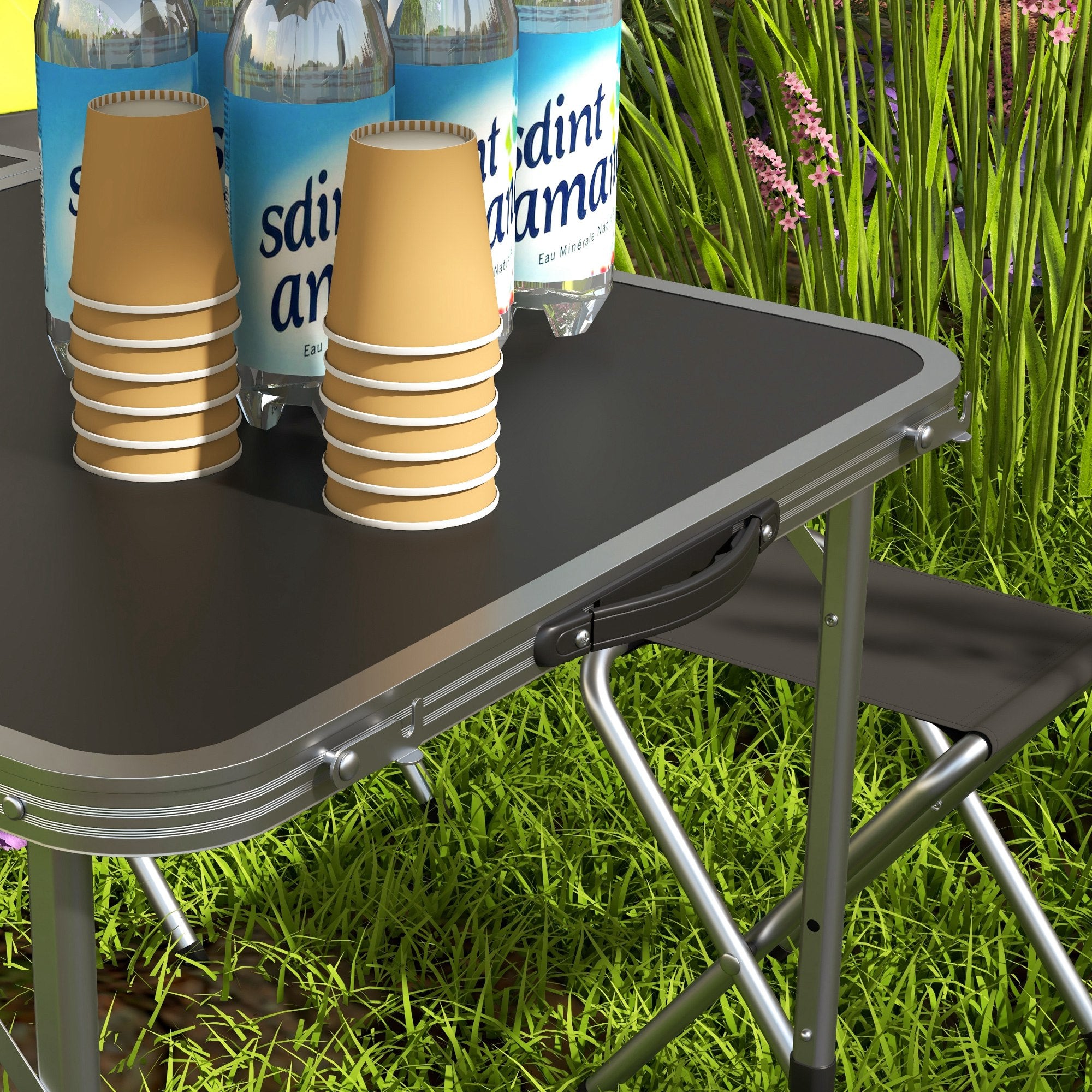 Outsunny Four-Person Foldable Aluminium Picnic Set - North Peak Garden Furniture