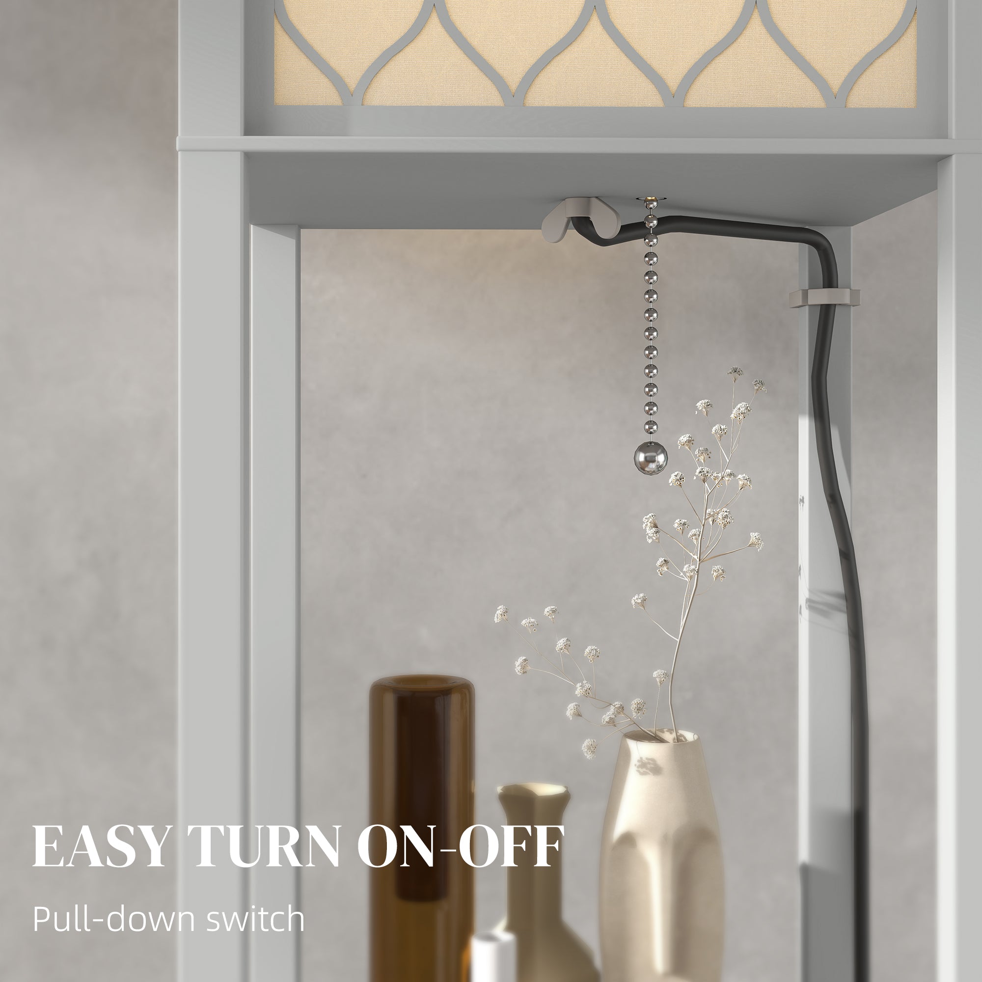 HOMCOM Three-Shelf Standing Lamp - Grey/White - North Peak Garden Furniture