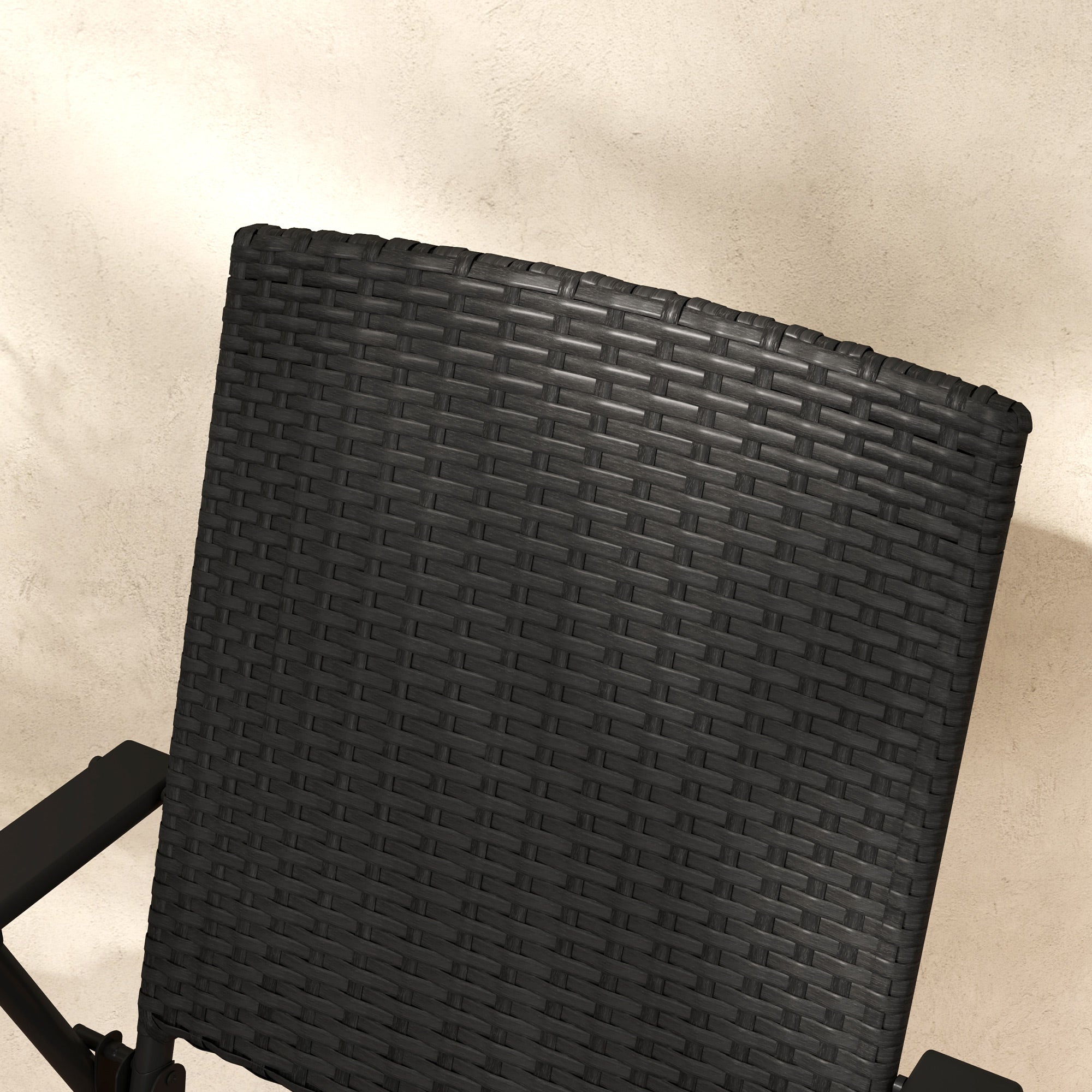Outsunny Set of Four Folding Rattan Seat Chairs - Black - North Peak Garden Furniture