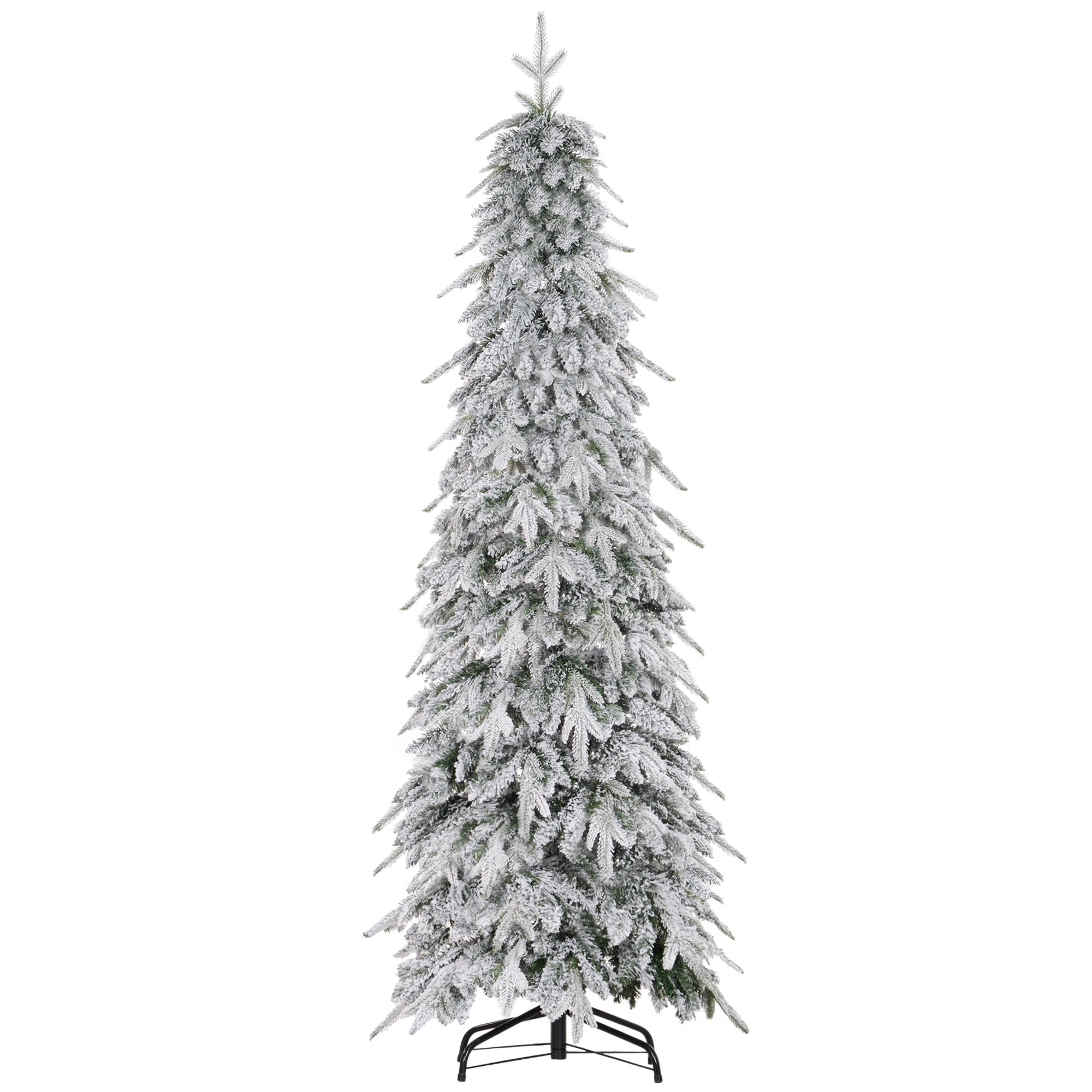 HOMCOM 6ft Snow-Covered Unlit Artificial Christmas Tree - North Peak Garden Furniture