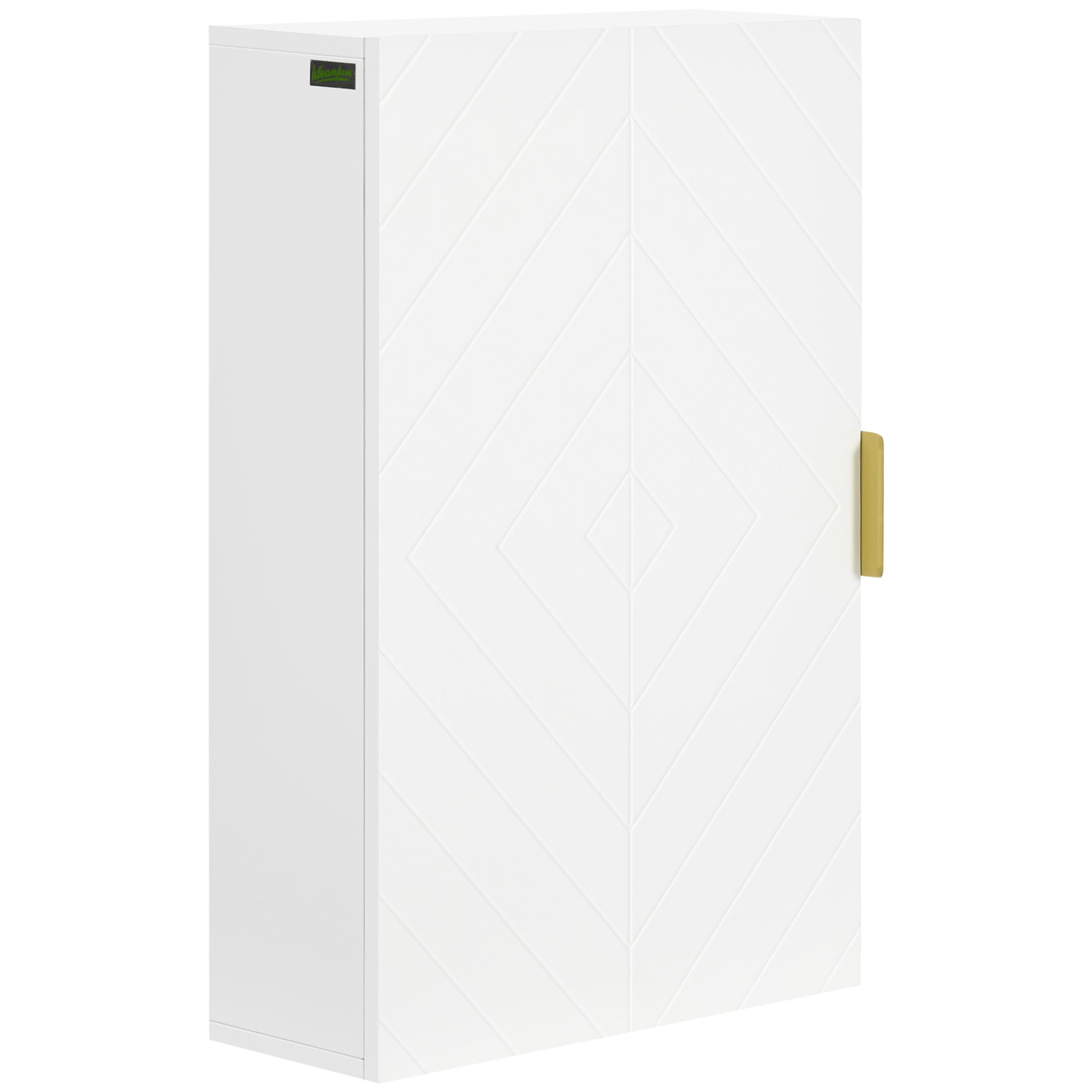 kleankin Bathroom Wall Cabinet, Over Toilet Storage Cupboard with Adjustable Shelves for Hallway, Living Room, White - North Peak Garden Furniture