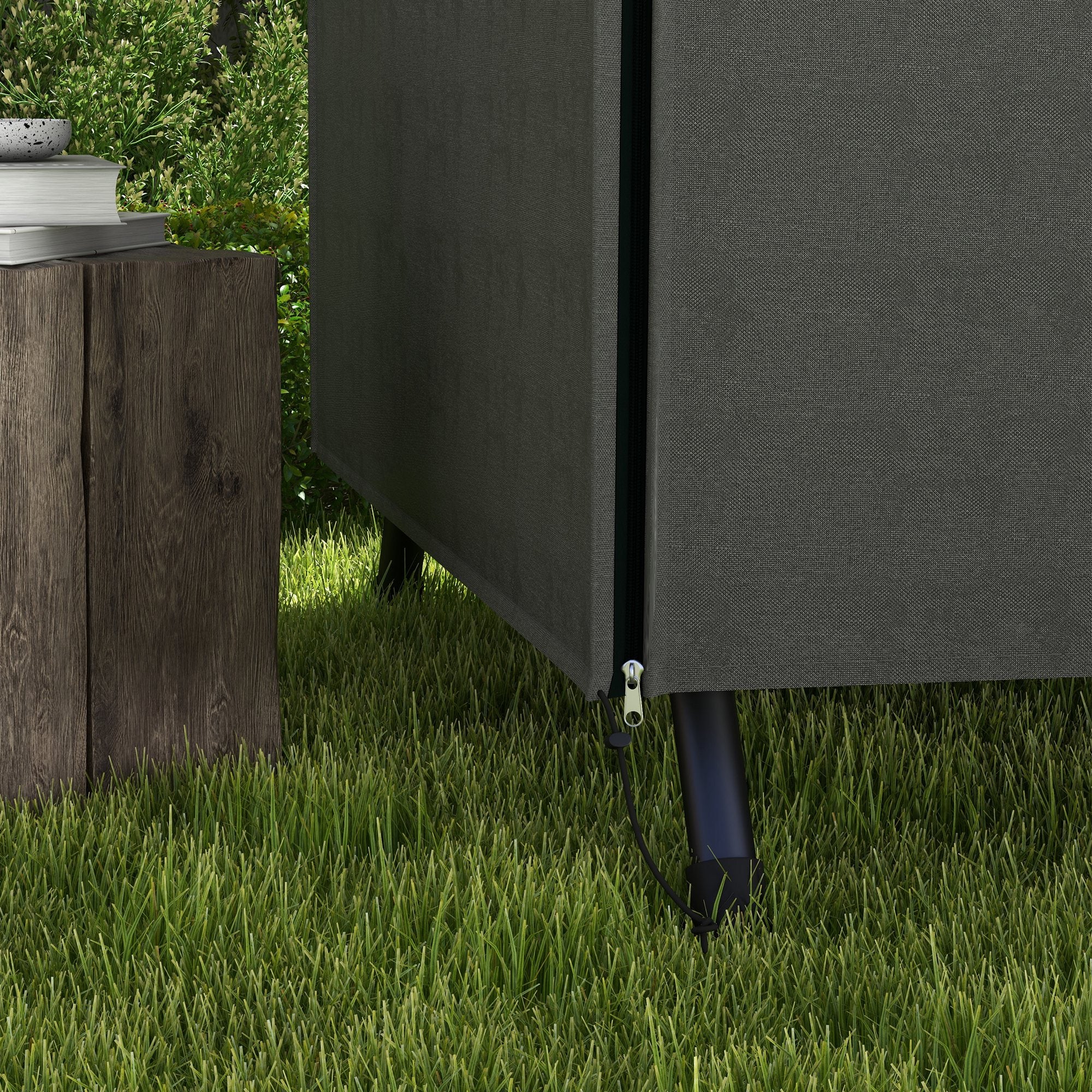 Outsunny 205 x 124cm Three-Seater Swing Chair Protective Cover Dark Grey - North Peak Garden Furniture