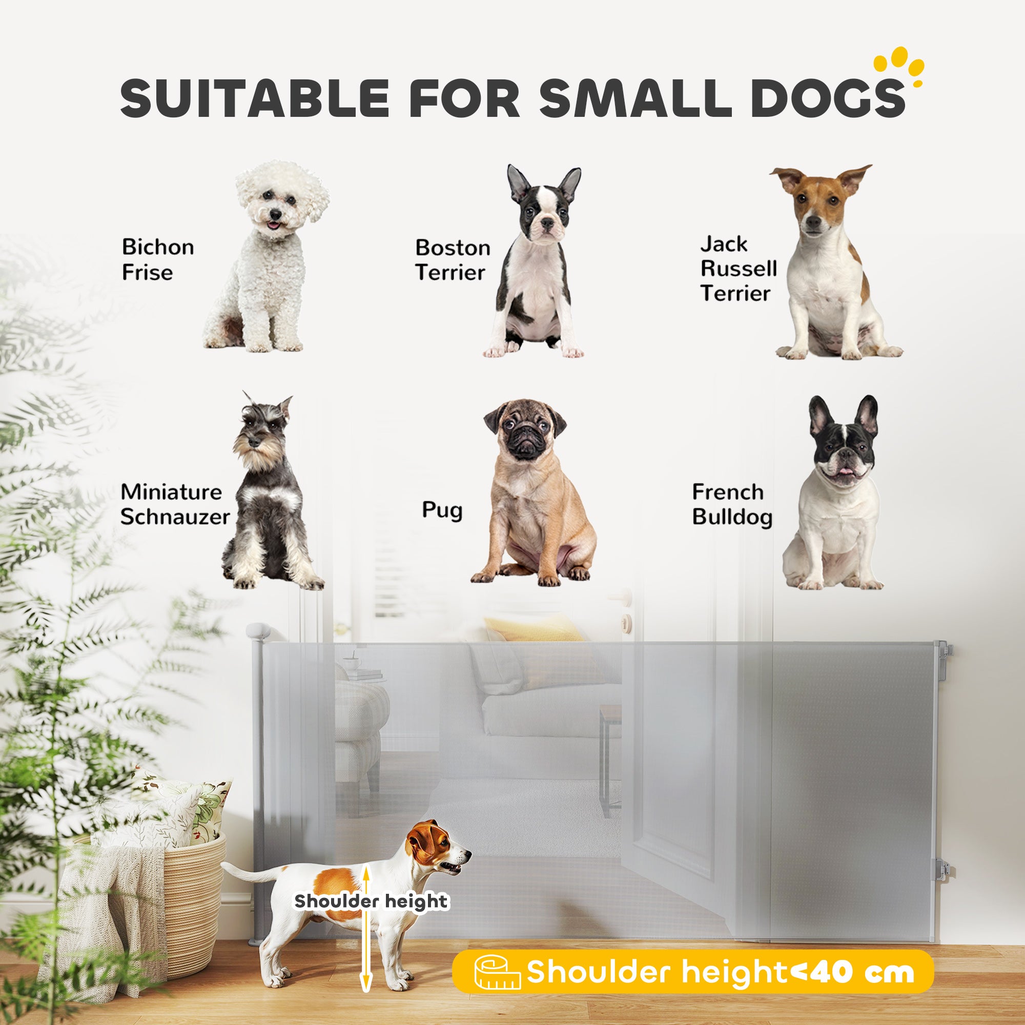 PawHut Retractable Stair Gate Extends Up to 180 cm Wide, Dog Gate for Doorways, Stairways, Hallways, Grey - North Peak Garden Furniture