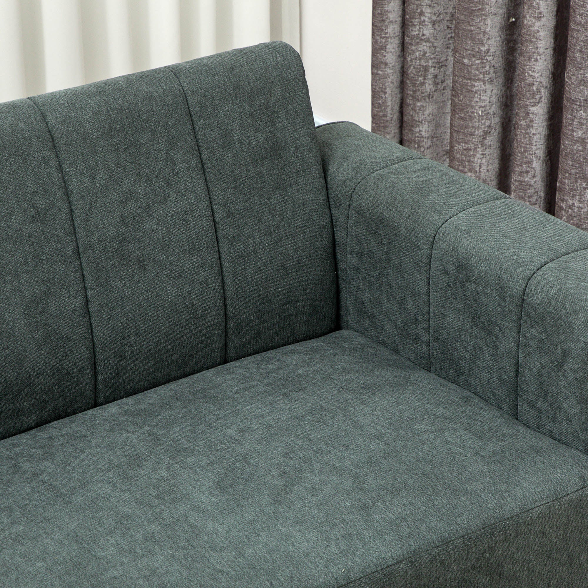HOMCOM Three-Seater Relaxed Modern Sofa - Grey - North Peak Garden Furniture