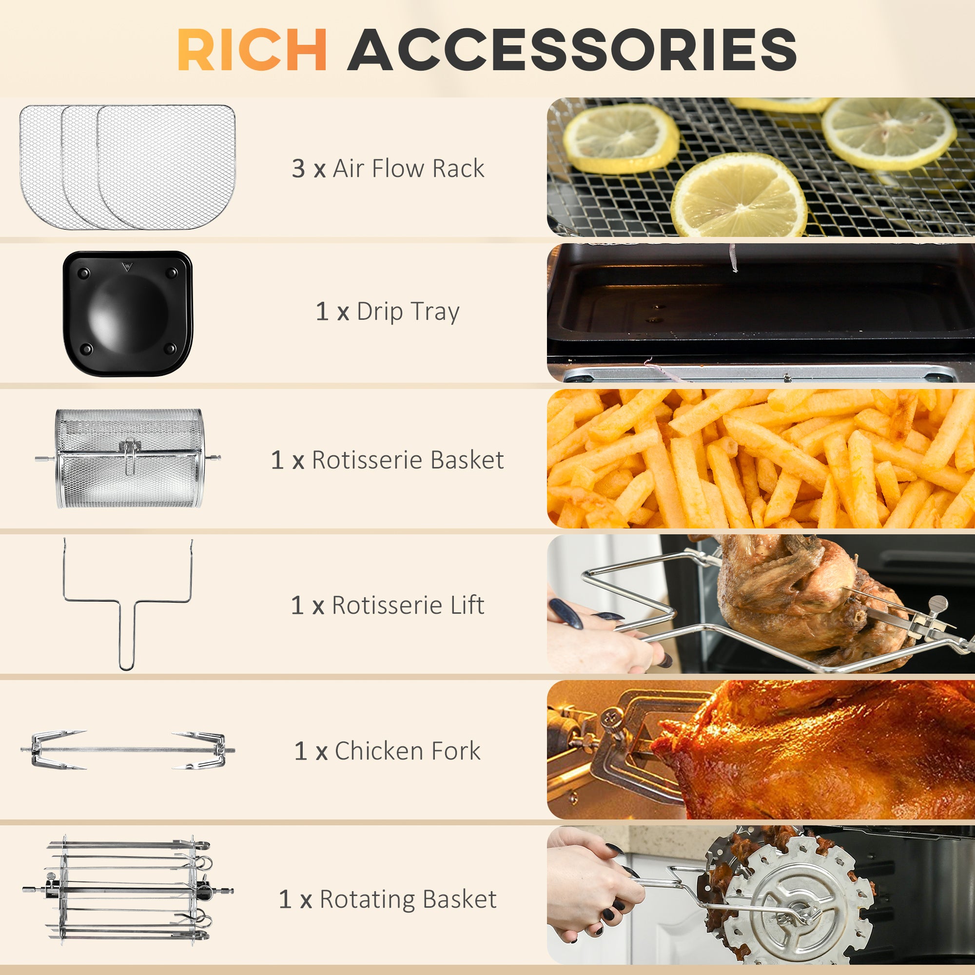 HOMCOM 12L 8 in 1 Digital Air Fryer Oven with Roast, Bake, Dehydrate, 8 Preset Modes, Rapid Air Circulation, Timer, Inner Light, Memory Function, 1800W, Dish Wash Accessory, Black - North Peak Garden Furniture