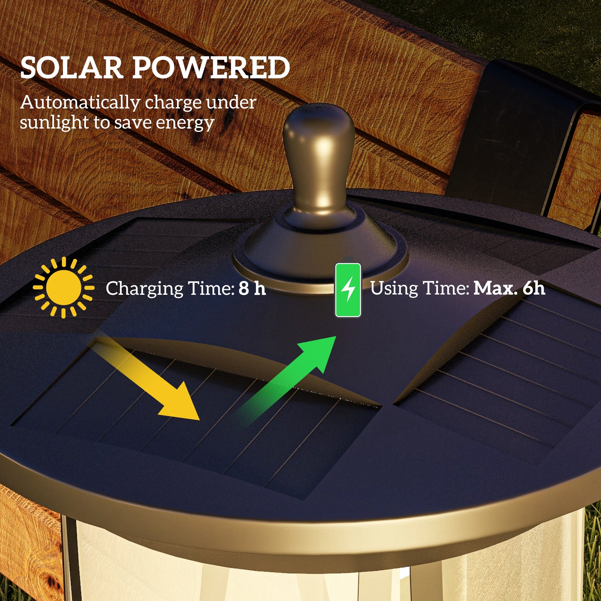 Outsunny Solar Lamp Post Light, 1.3 M LED Outdoor Street Light, Waterproof IP44 for Patio, Garden, Pathway, Cool White - North Peak Garden Furniture