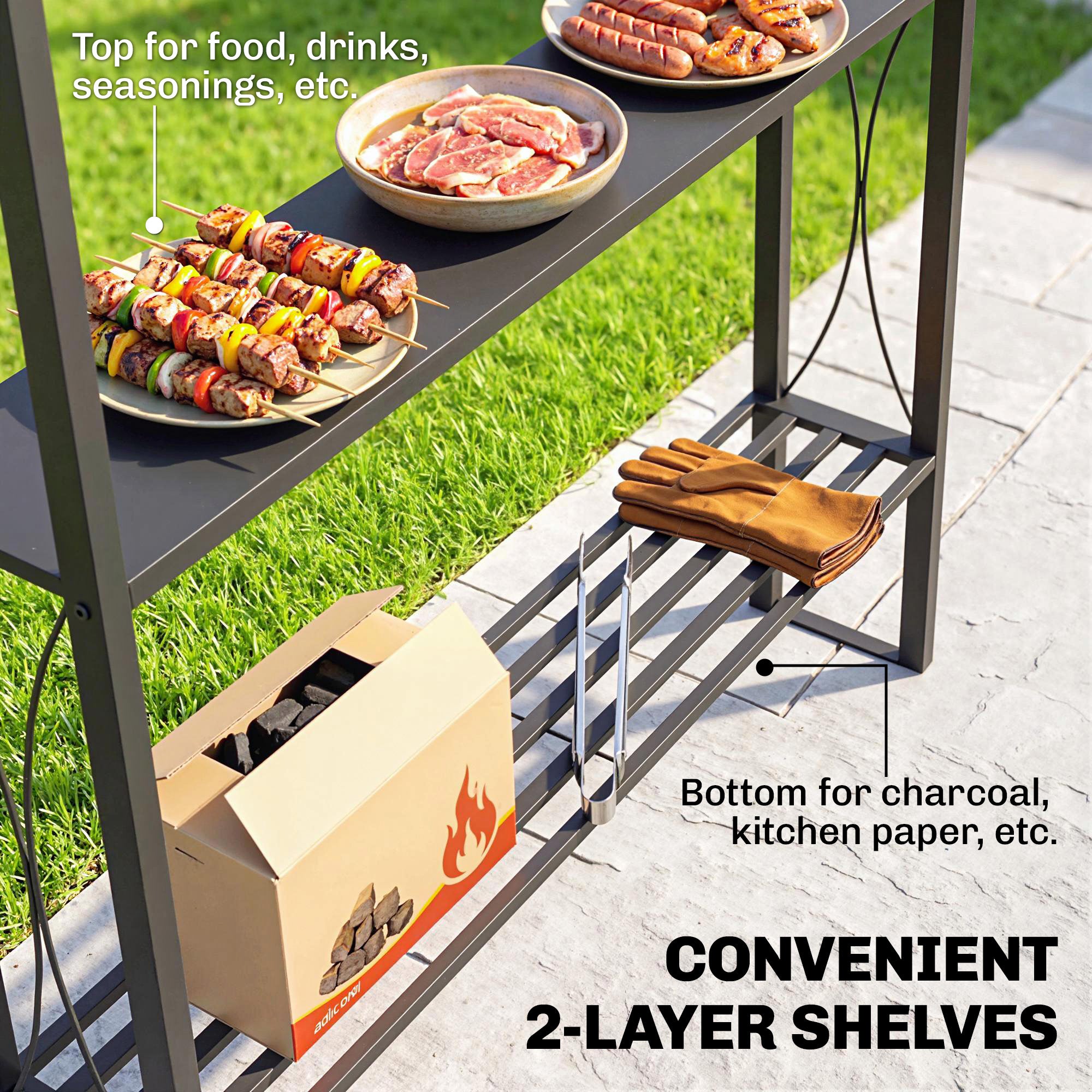 Outsunny 2.5 x 1.5m BBQ Tent Canopy Patio Outdoor Awning Gazebo Party Sun Shelter - Coffee