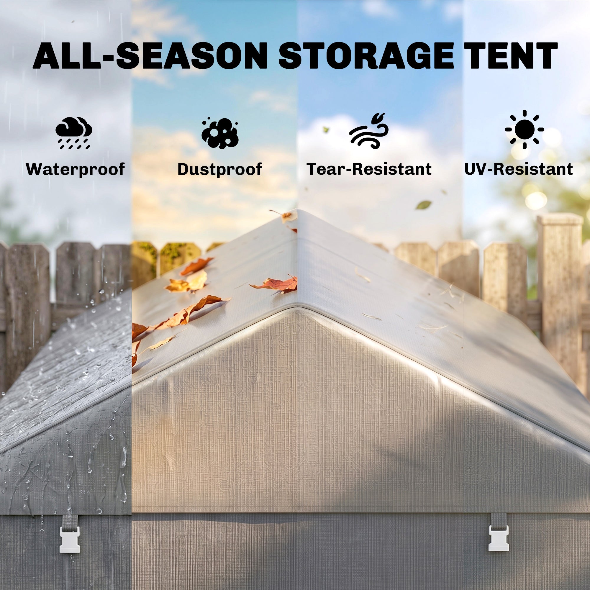 Outsunny 1.6 x 2.2m Garden Storage Shed Tent, with Accessories - Light Grey