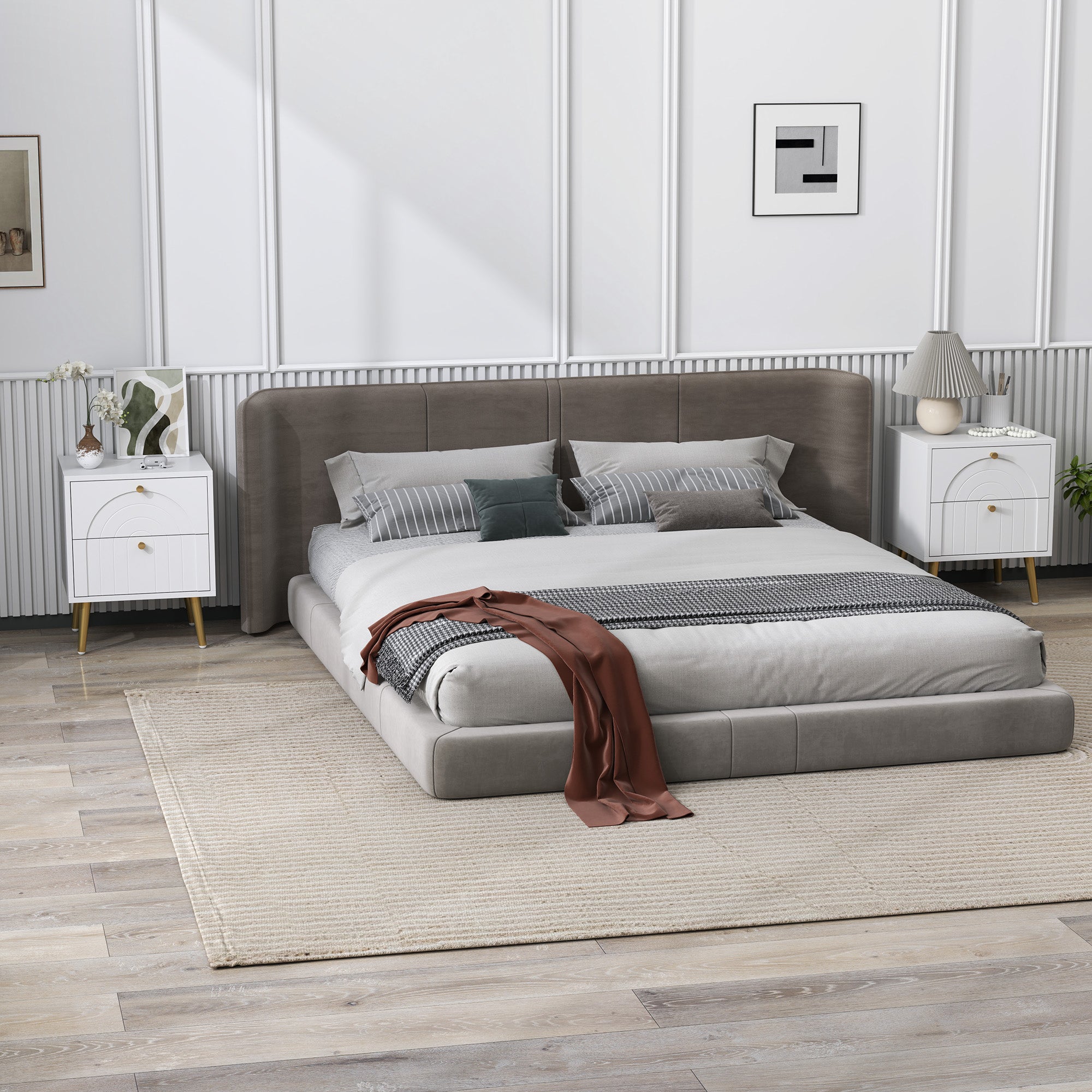 HOMCOM 2-Drawer Bedside Table Set of 2 - White - North Peak Garden Furniture