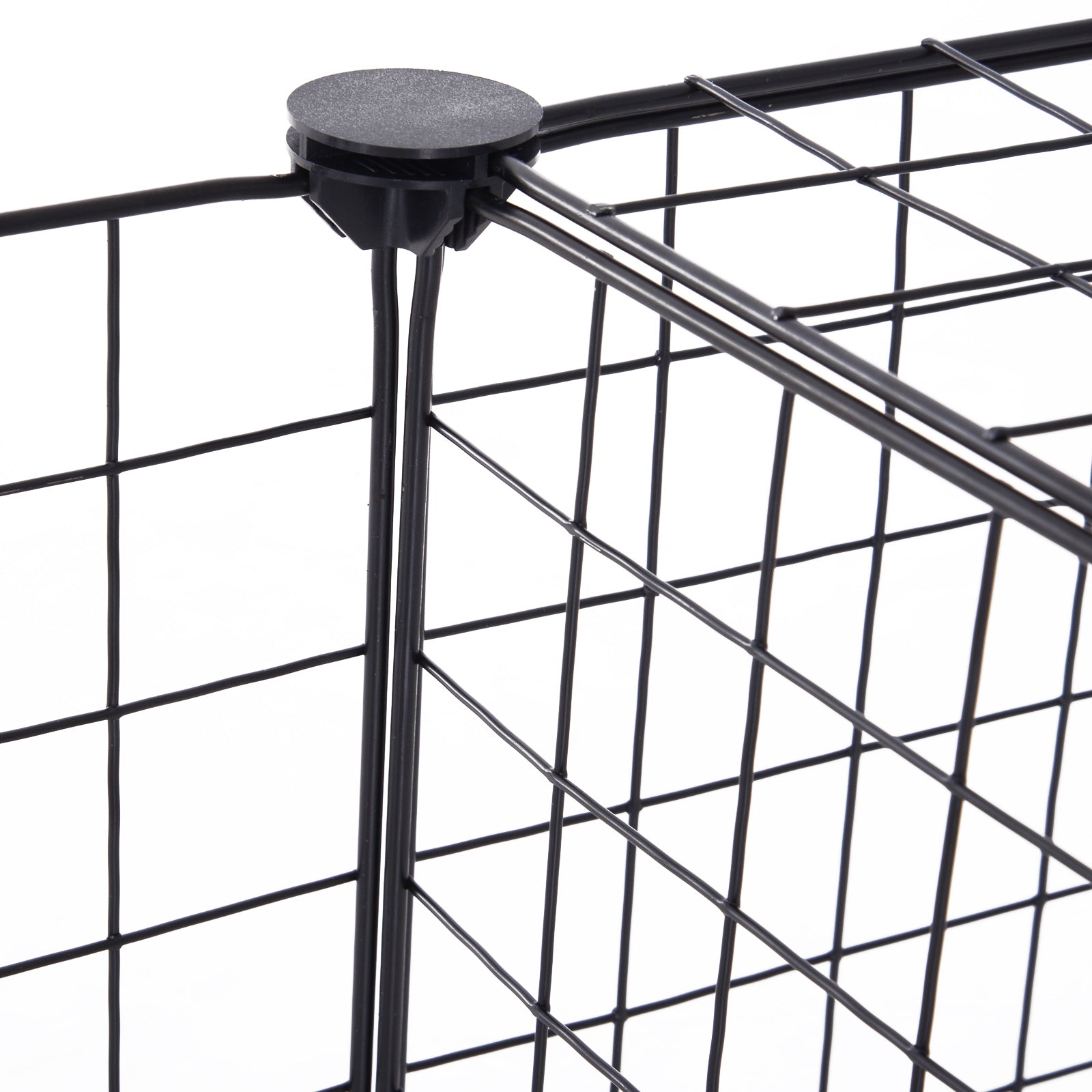 PawHut DIY Pet Playpen Metal Wire Fence 12 Panel Enclosure Indoor Outdoor Guinea Pig Rabbit Small Animals Cage Black - North Peak Garden Furniture