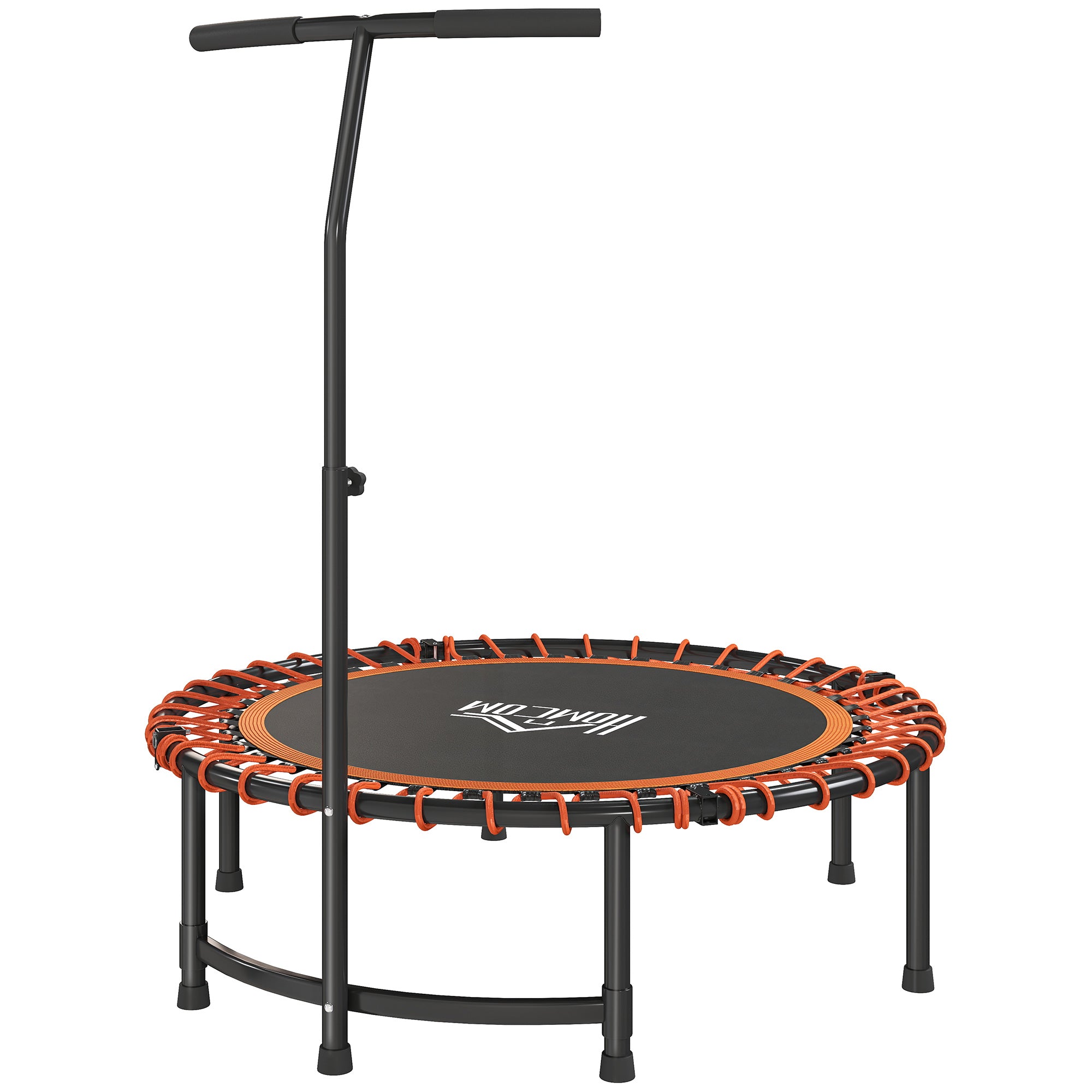 HOMCOM Mini Round Steel Frame Trampoline w/ Adjustable Handle, Orange - North Peak Garden Furniture