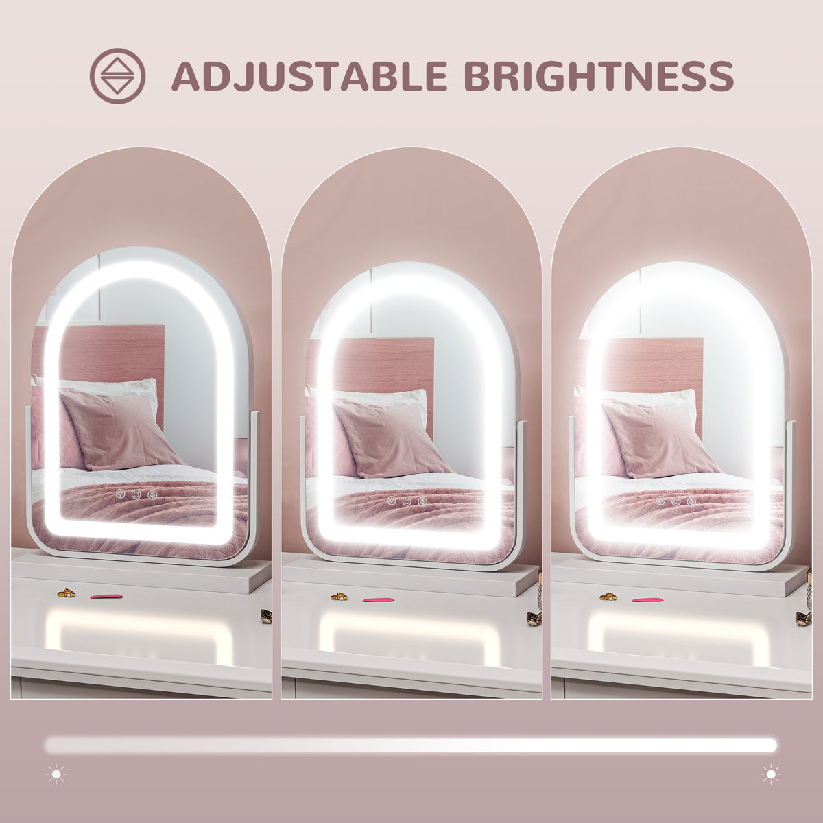 HOMCOM 33 x 44.5cm LED Vanity Mirror - White