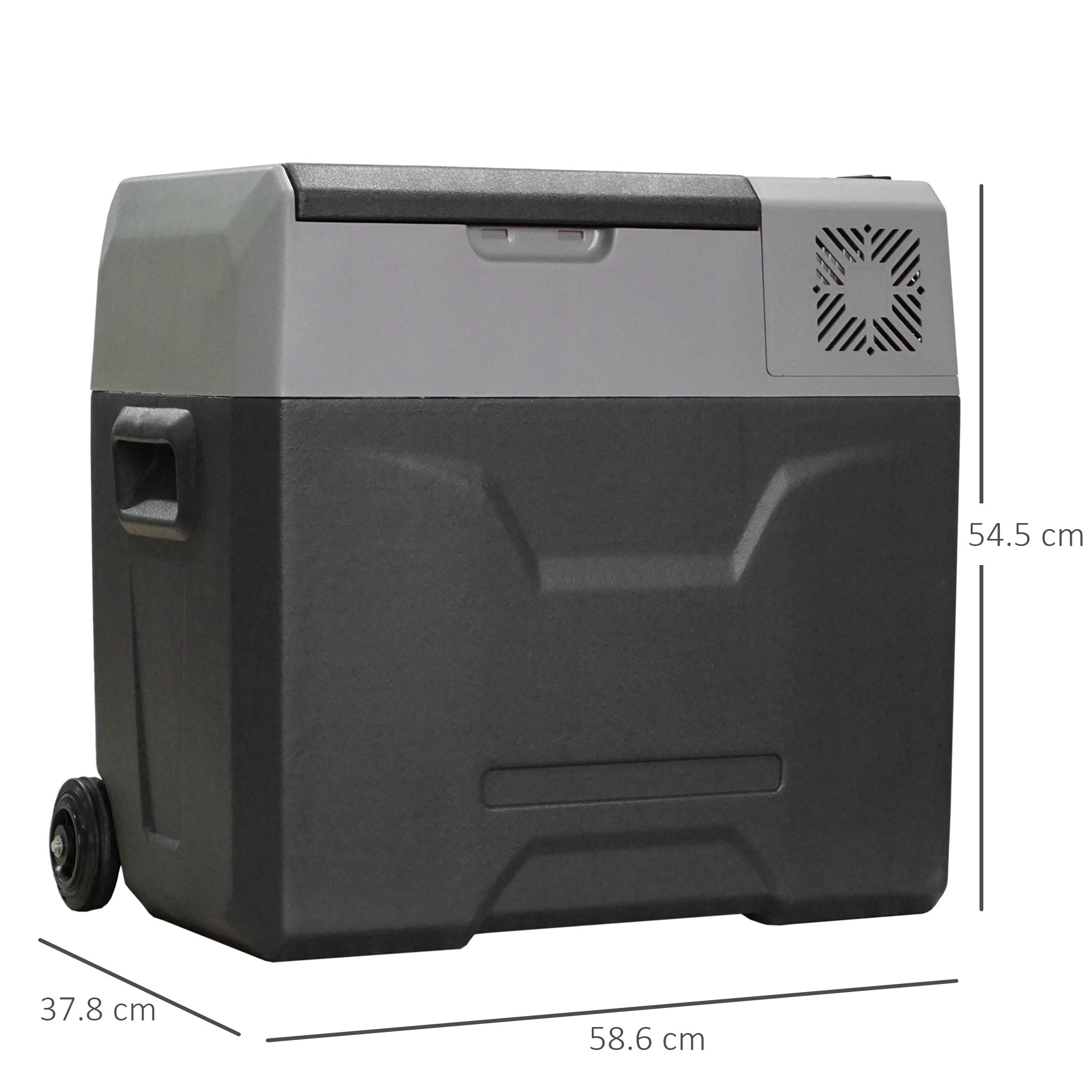 HOMCOM Car Refrigerator, Portable 12/24V 50 Litre Compressor Fridge Freezer, Electric Cooler Box for Camping, Travel, Picnic, Down to -20℃ - North Peak Garden Furniture